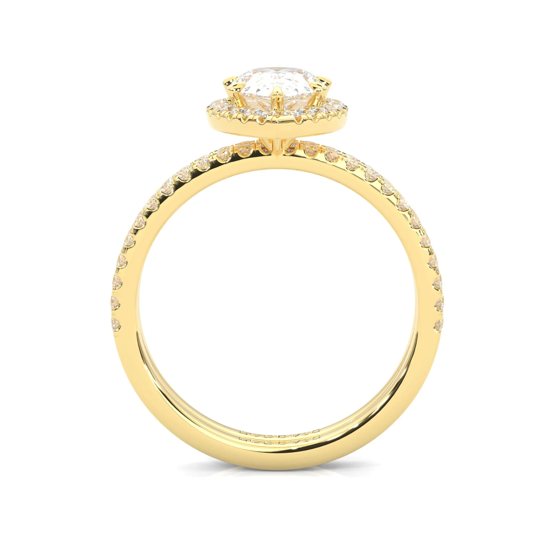 Valora Moissanite Wedding Set (14k Solid Yellow Gold) - Image 6