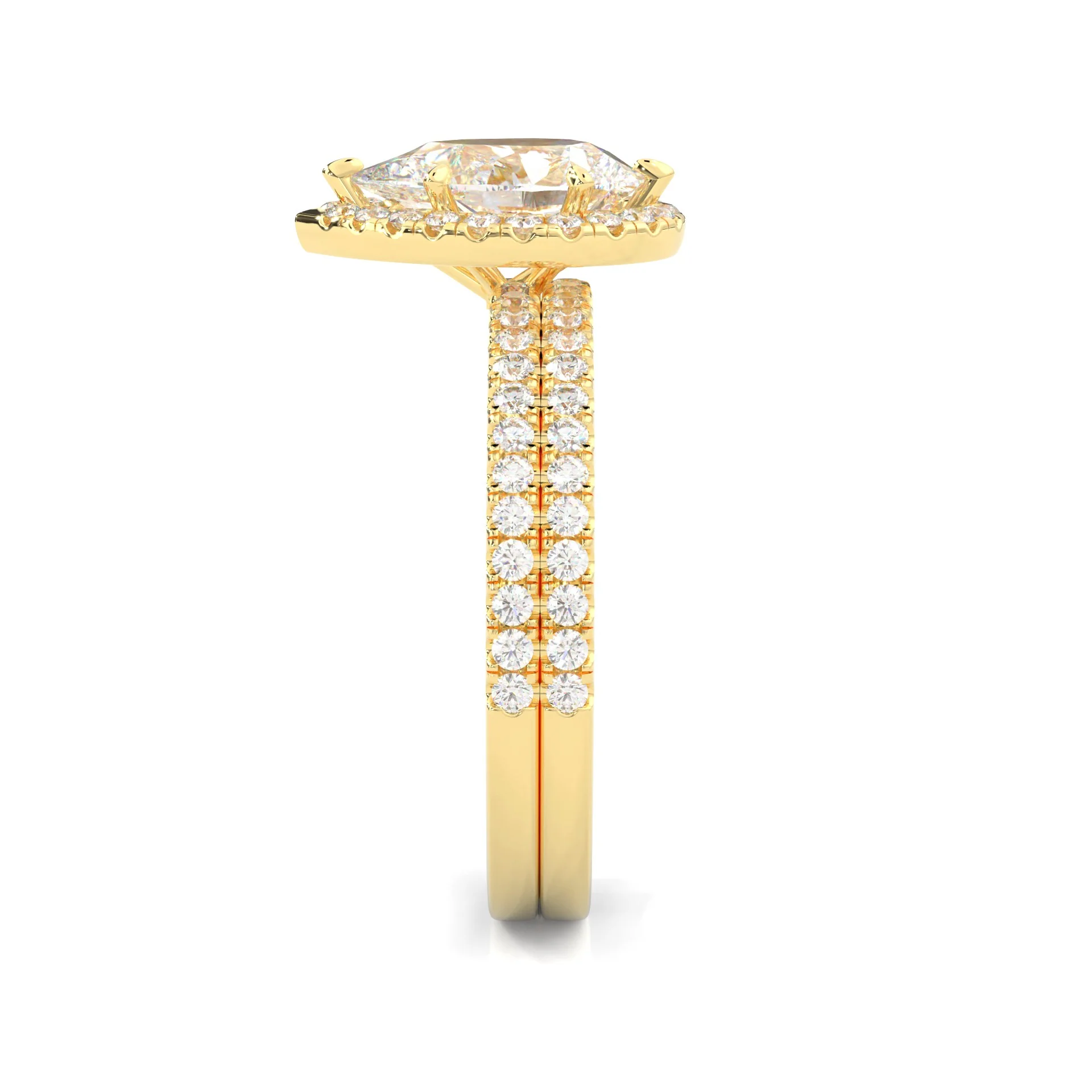 Valora Moissanite Wedding Set (14k Solid Yellow Gold) - Image 7