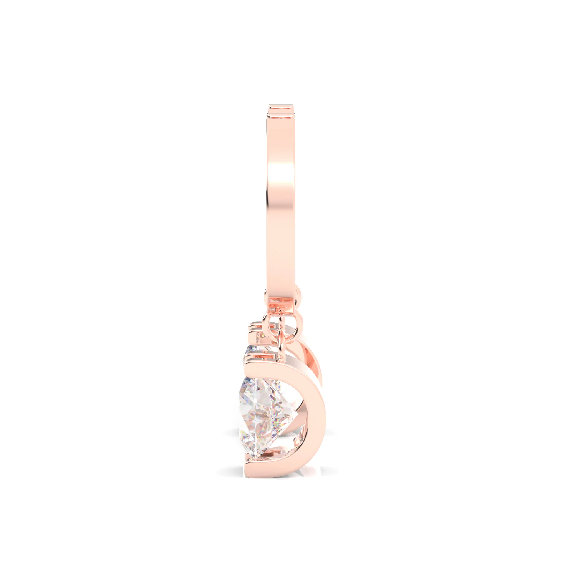 The Frozen Beauty Moissanite Earrings ( Rose Gold 14k ) - Image 3