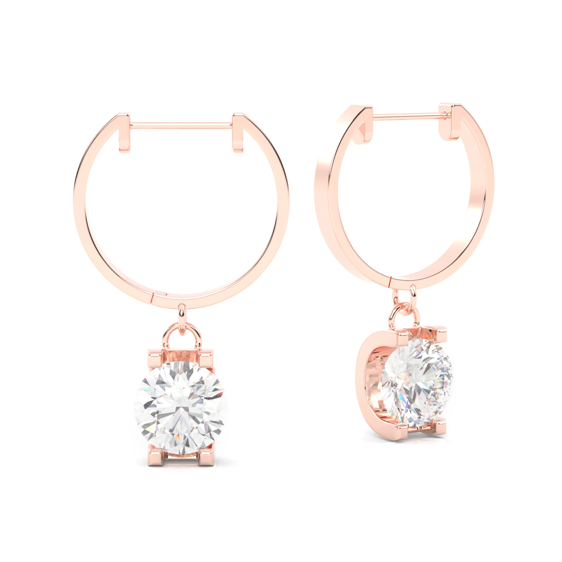 The Frozen Beauty Moissanite Earrings ( Rose Gold 14k ) - Image 4