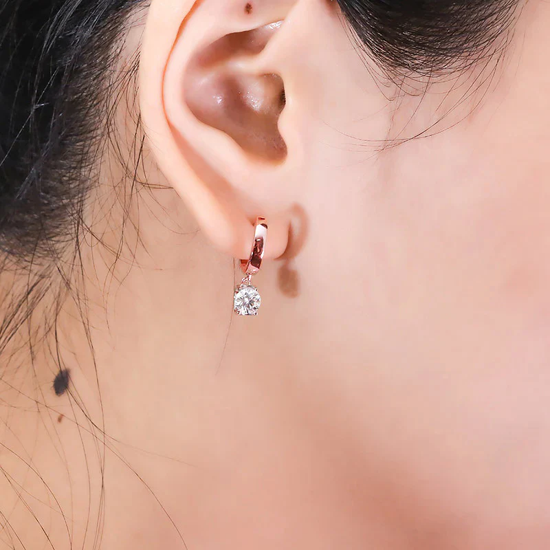 The Frozen Beauty Moissanite Earrings ( Rose Gold 14k ) - Image 5