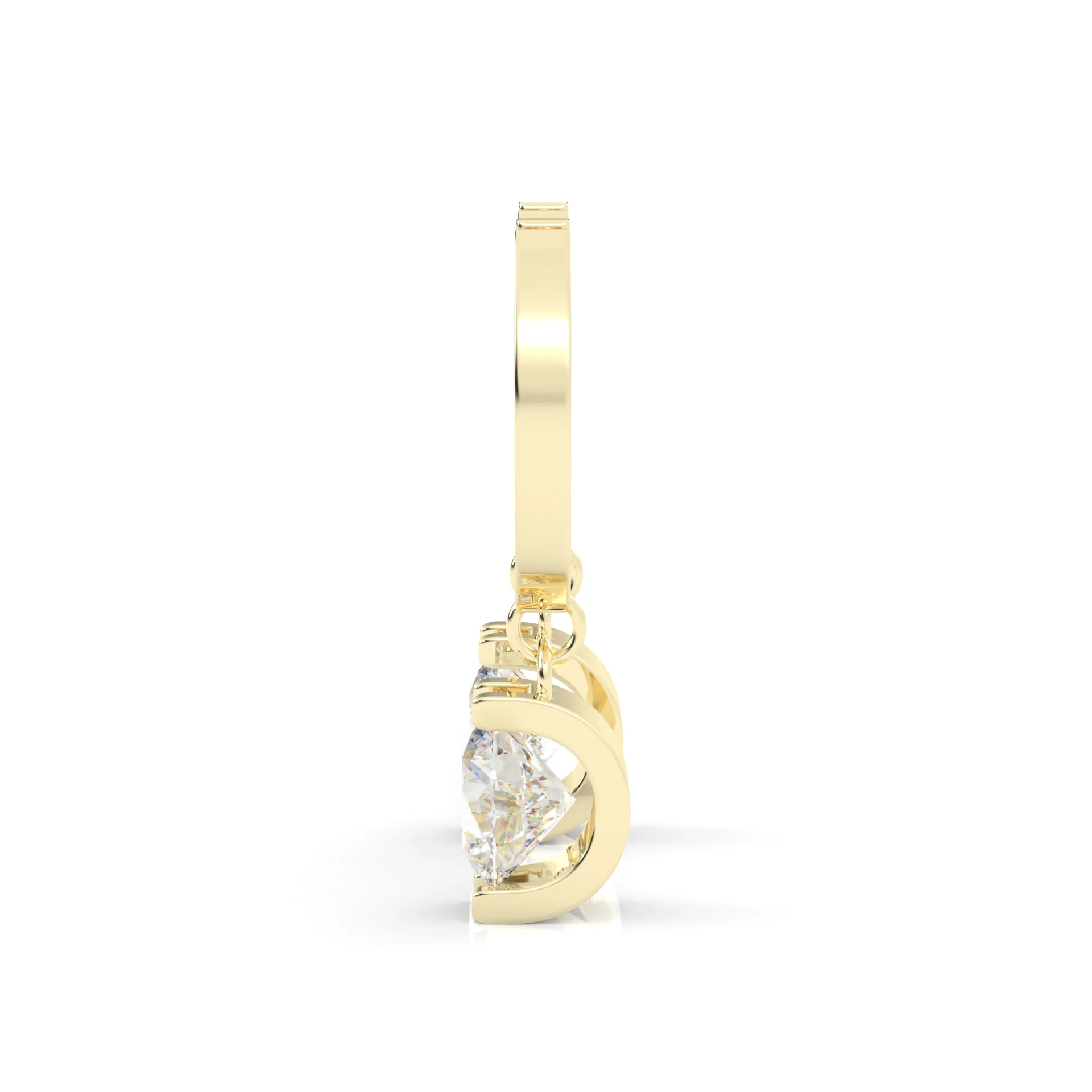 The Frozen Beauty Moissanite Earrings ( Yellow Gold 14k ) - Image 3