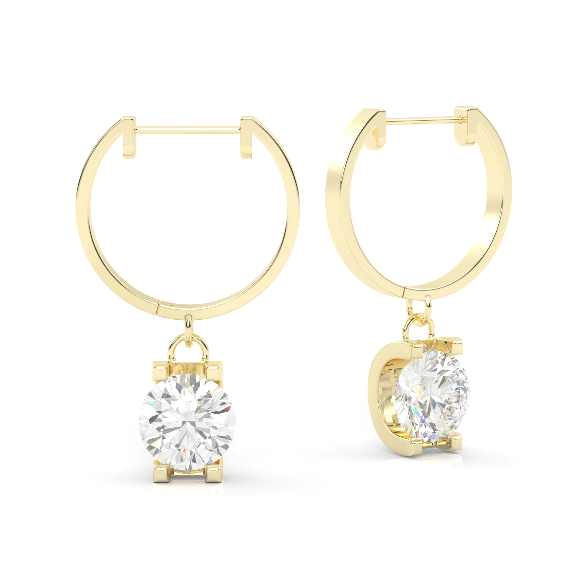 The Frozen Beauty Moissanite Earrings ( Yellow Gold 14k ) - Image 4