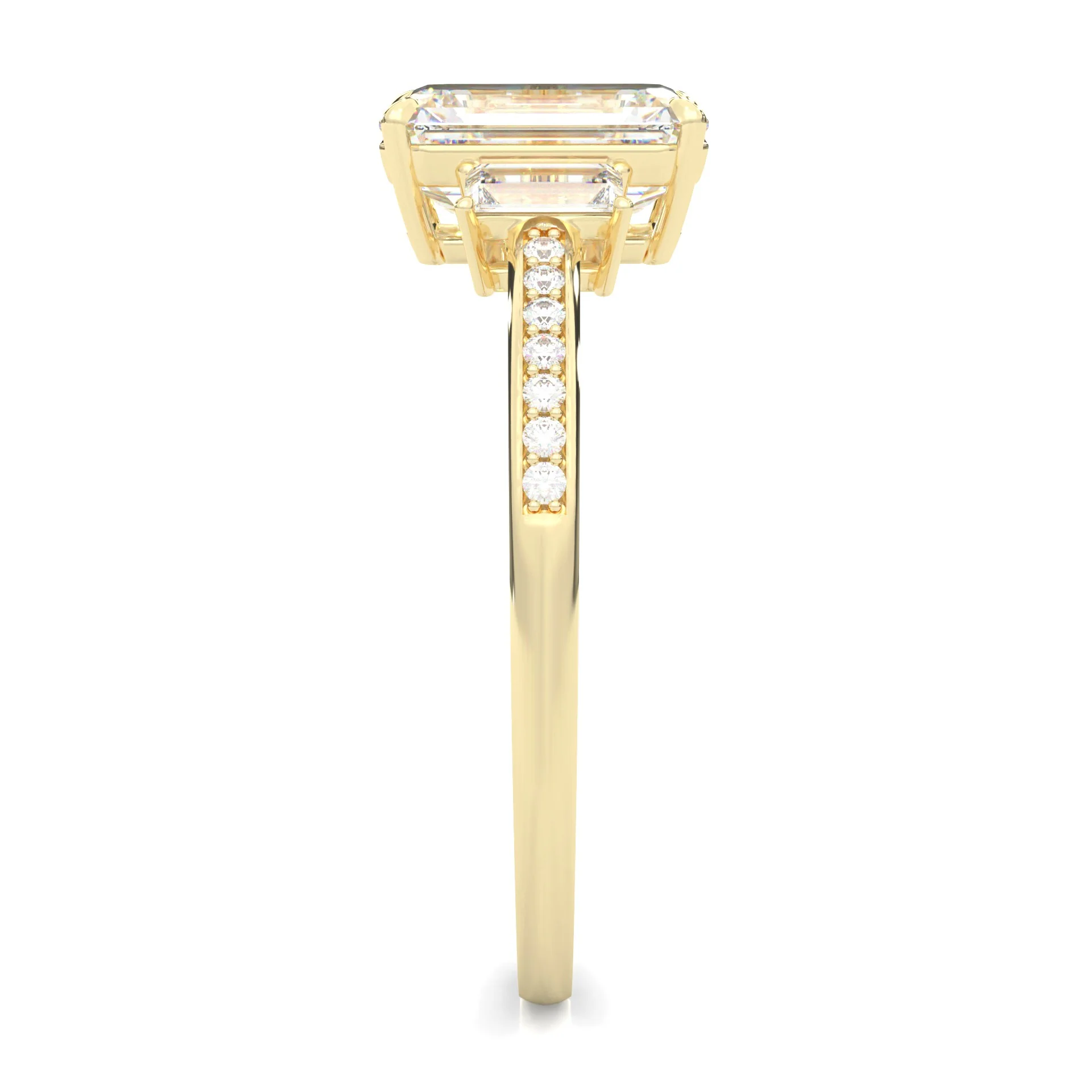 The Frozen Dream Moissanite Engagement Ring ( Yellow Gold 14K ) - Image 3