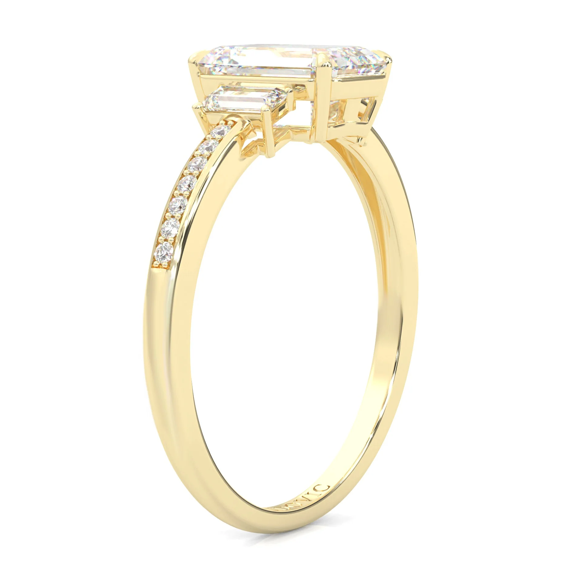The Frozen Dream Moissanite Engagement Ring ( Yellow Gold 14K ) - Image 4