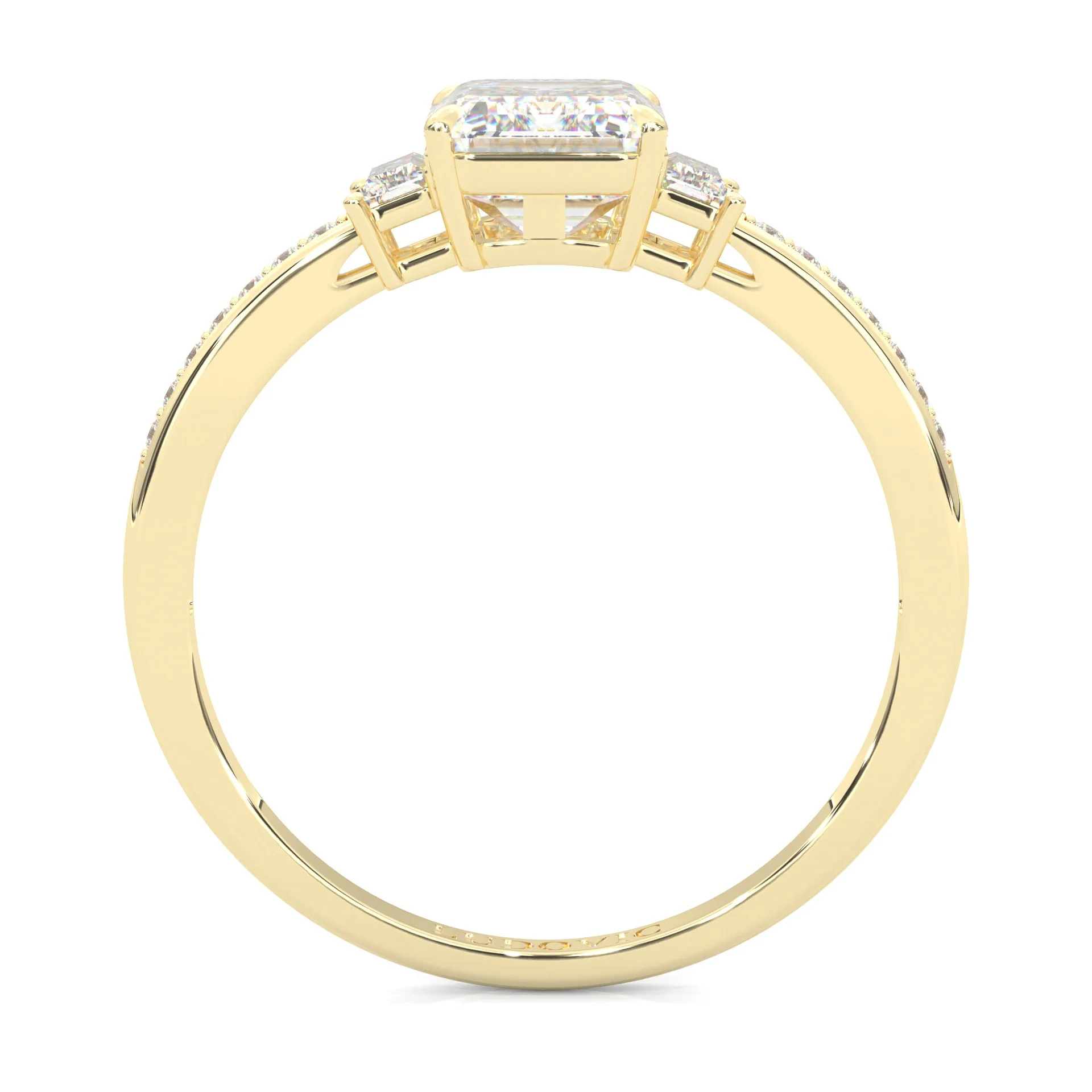 The Frozen Dream Moissanite Engagement Ring ( Yellow Gold 14K ) - Image 5