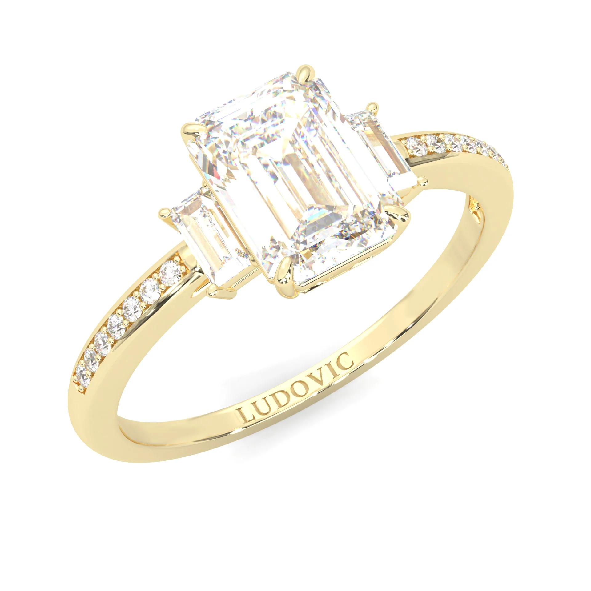 The Frozen Dream Moissanite Engagement Ring ( Yellow Gold 14K ) - Image 6