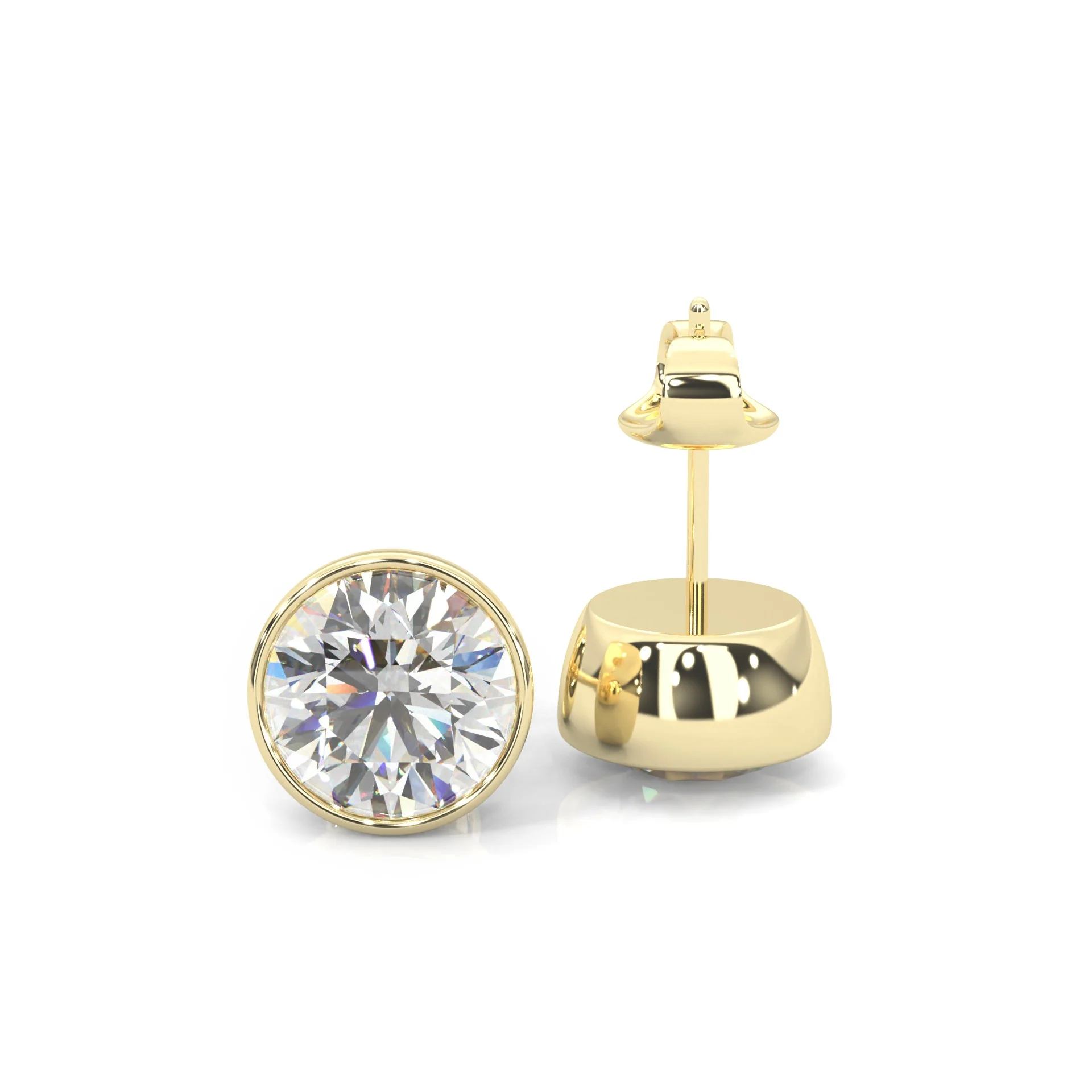 The Lavish Vow Moissanite Earrings Yellow Gold - Image 3