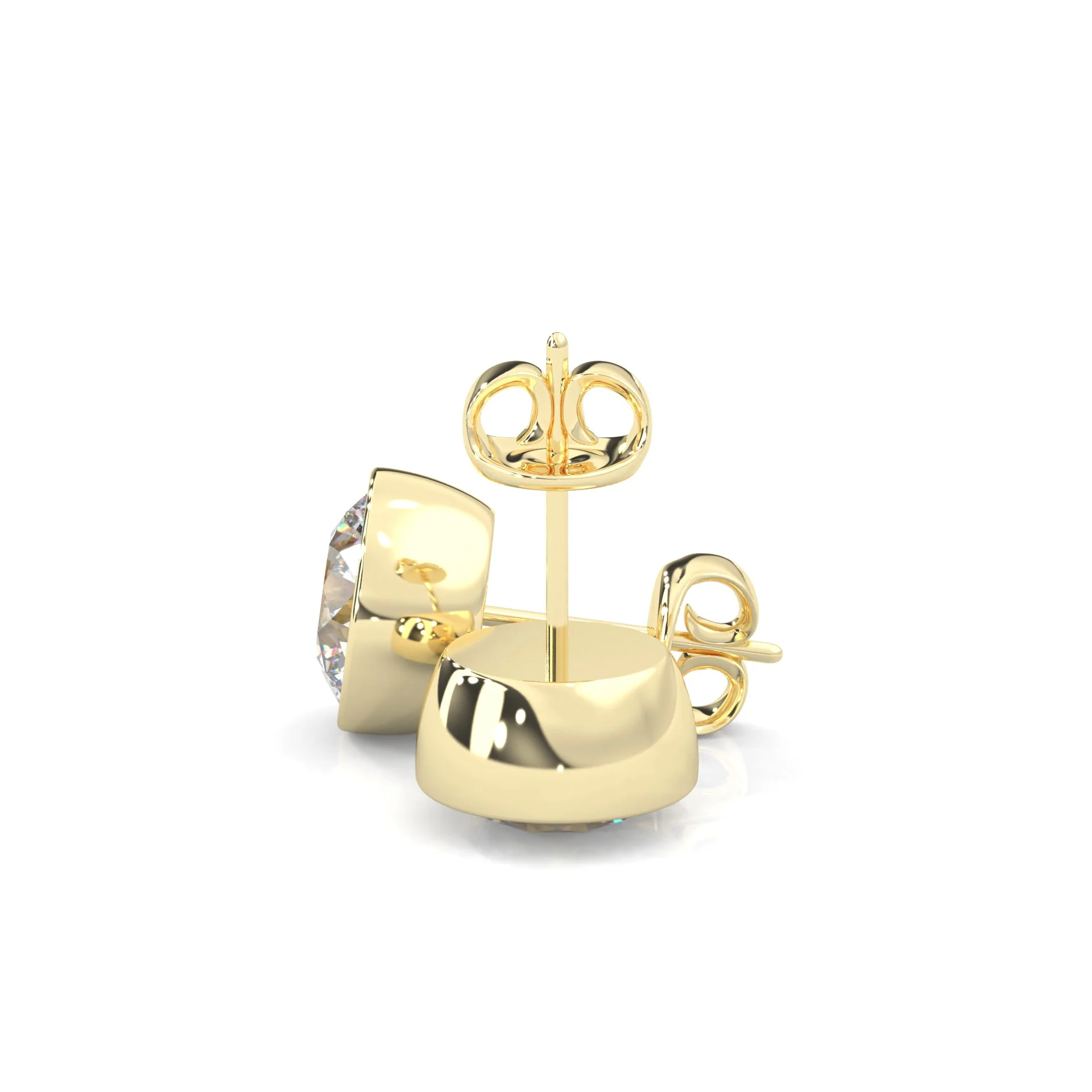 The Lavish Vow Moissanite Earrings Yellow Gold - Image 5