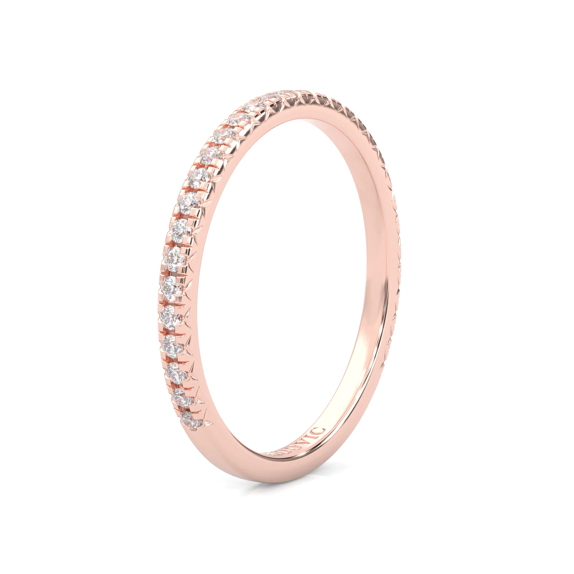 The Luminous Halo Moissanite Wedding Set (14k Solid Rose Gold) - Image 11