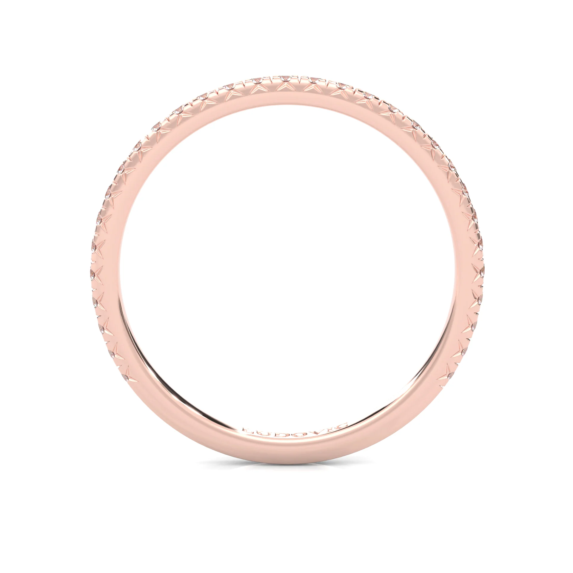 The Luminous Halo Moissanite Wedding Set (14k Solid Rose Gold) - Image 12