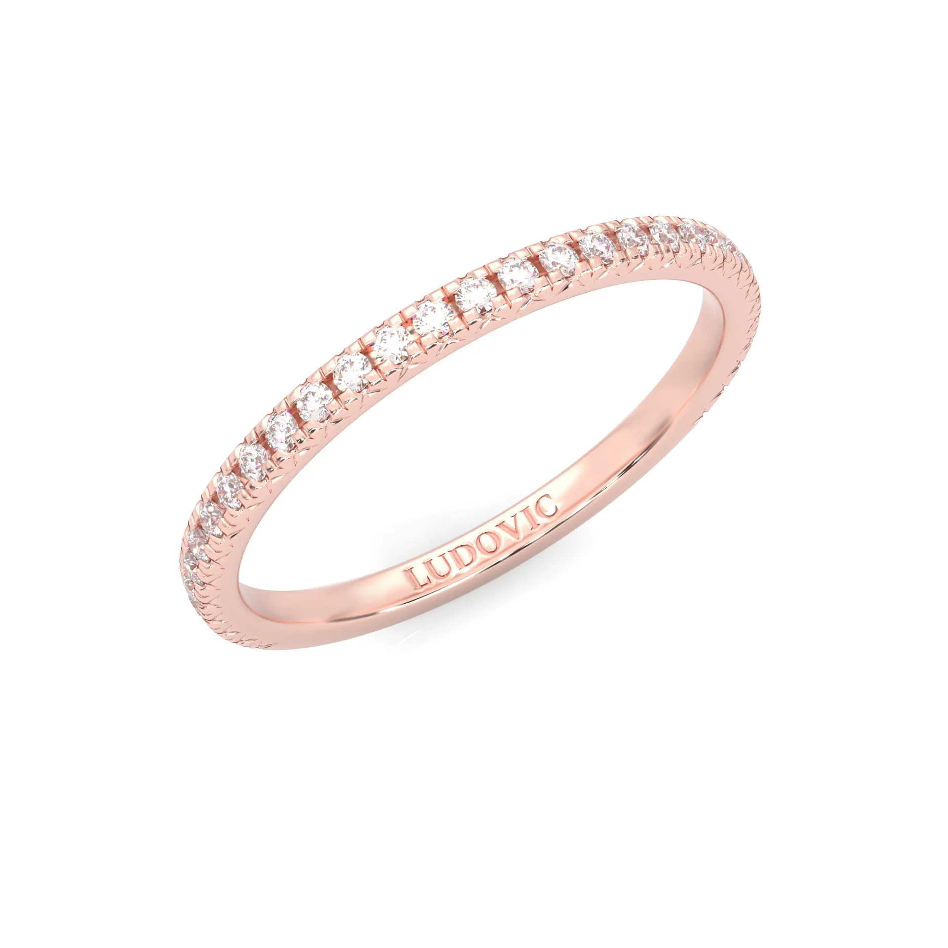 The Luminous Halo Moissanite Wedding Set (14k Solid Rose Gold) - Image 13