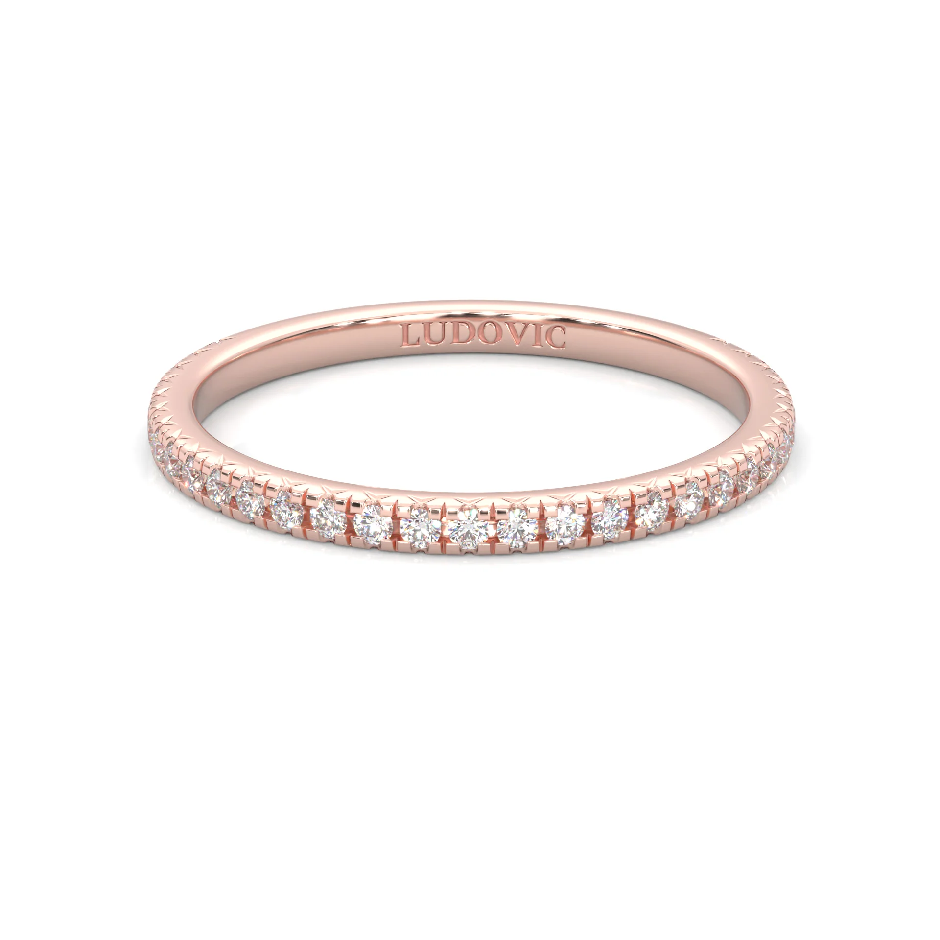 The Luminous Halo Moissanite Wedding Set (14k Solid Rose Gold) - Image 8