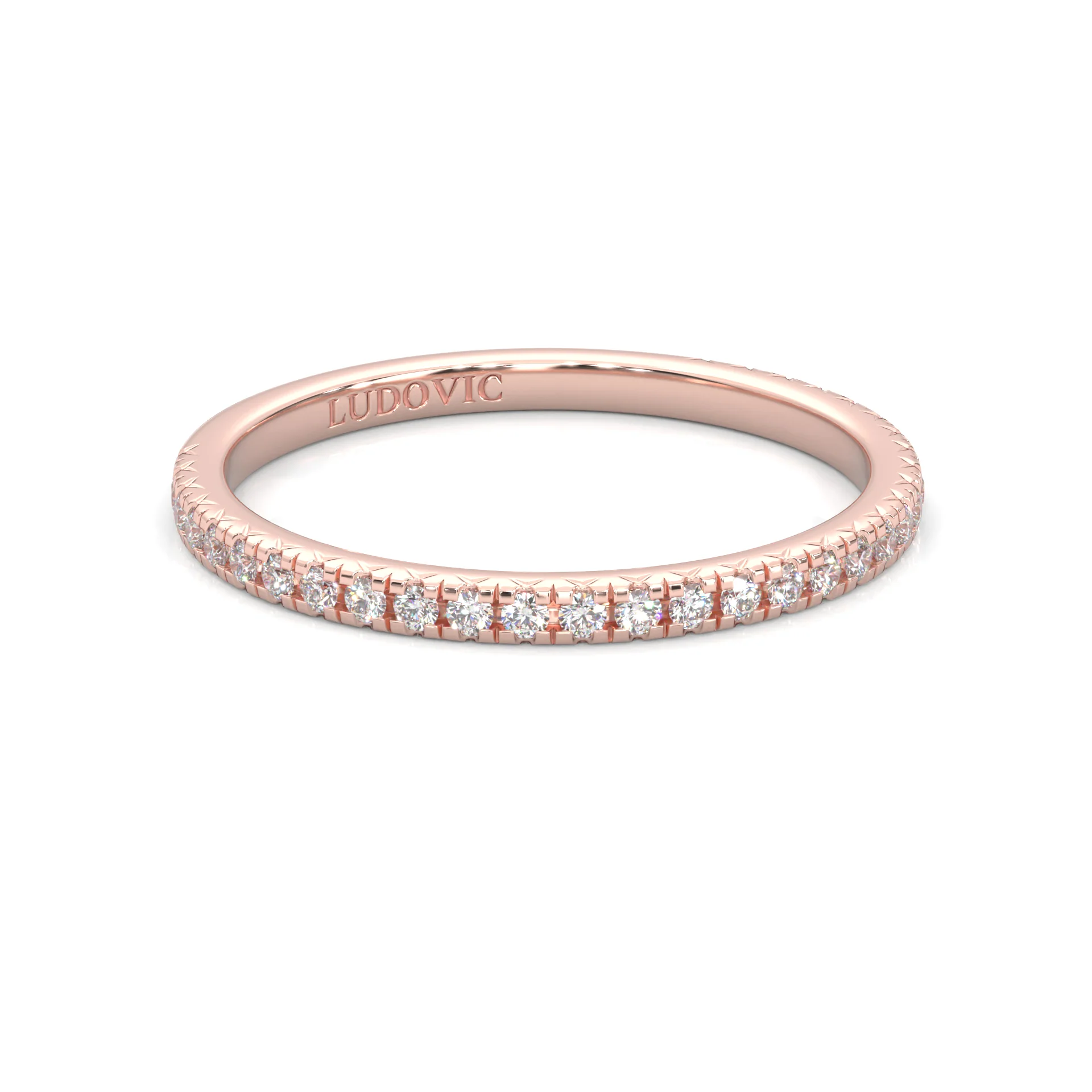 The Luminous Halo Moissanite Wedding Set (14k Solid Rose Gold) - Image 9