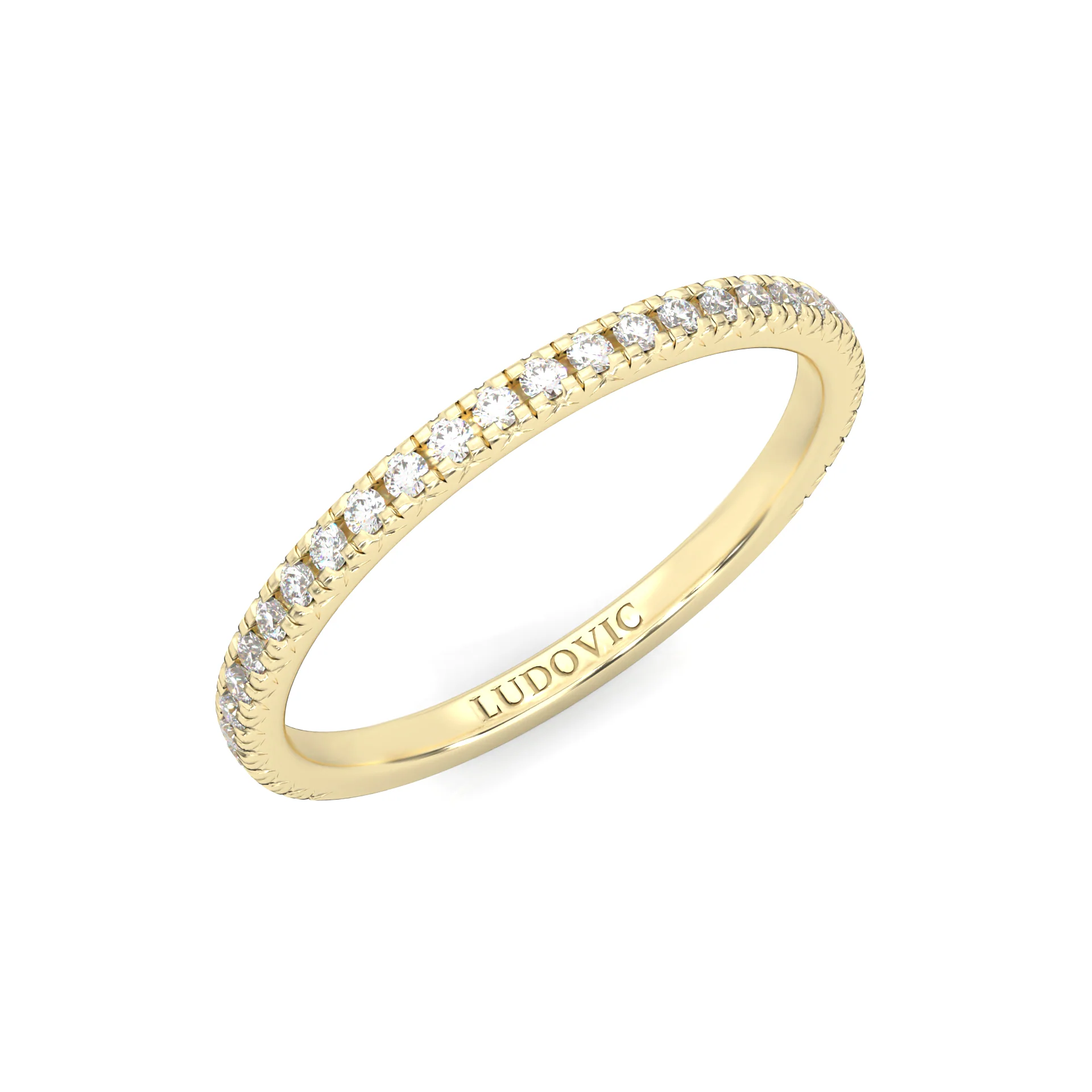 The Luminous Halo Moissanite Wedding Set (14k Solid Yellow Gold) - Image 13