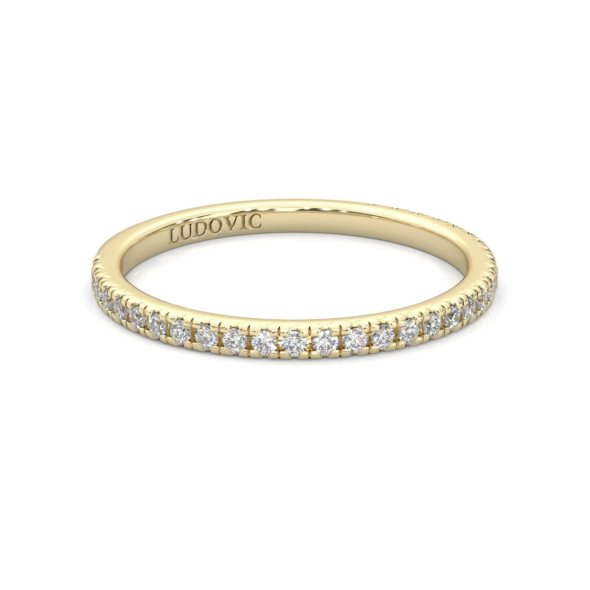 The Luminous Halo Moissanite Wedding Set (14k Solid Yellow Gold) - Image 9