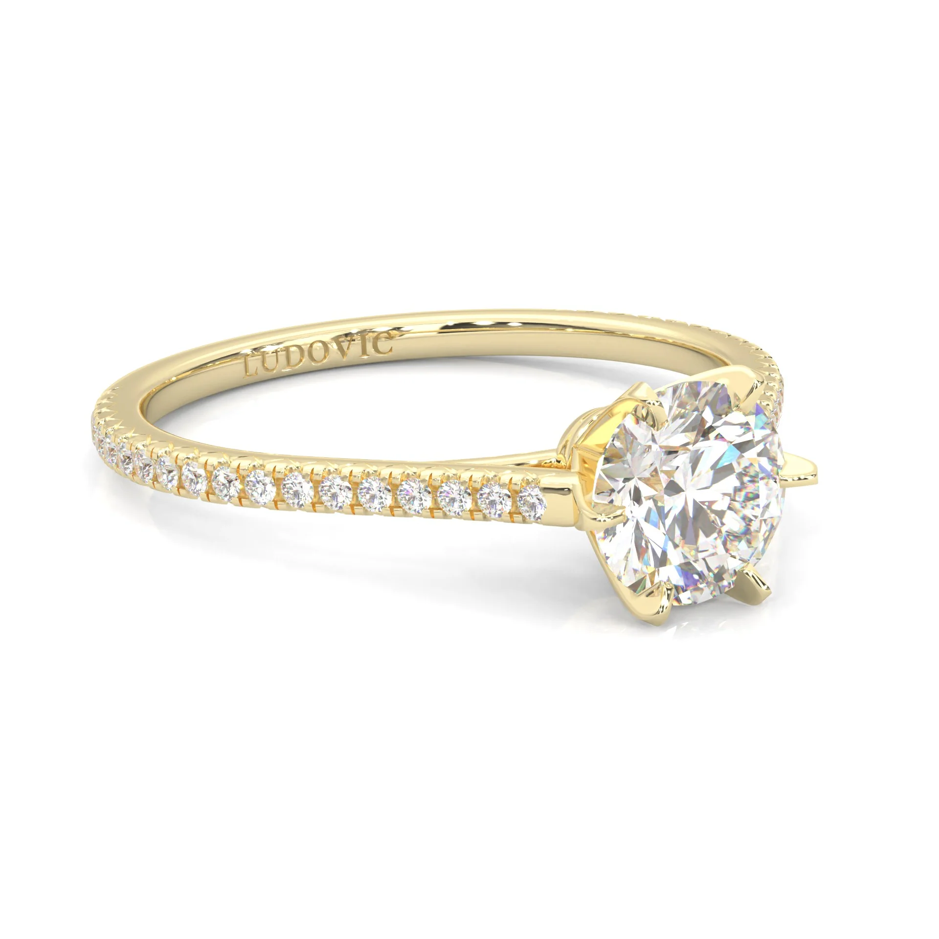 The Luminous II Moissanite Wedding Set (14k Solid Yellow Gold) - Image 10