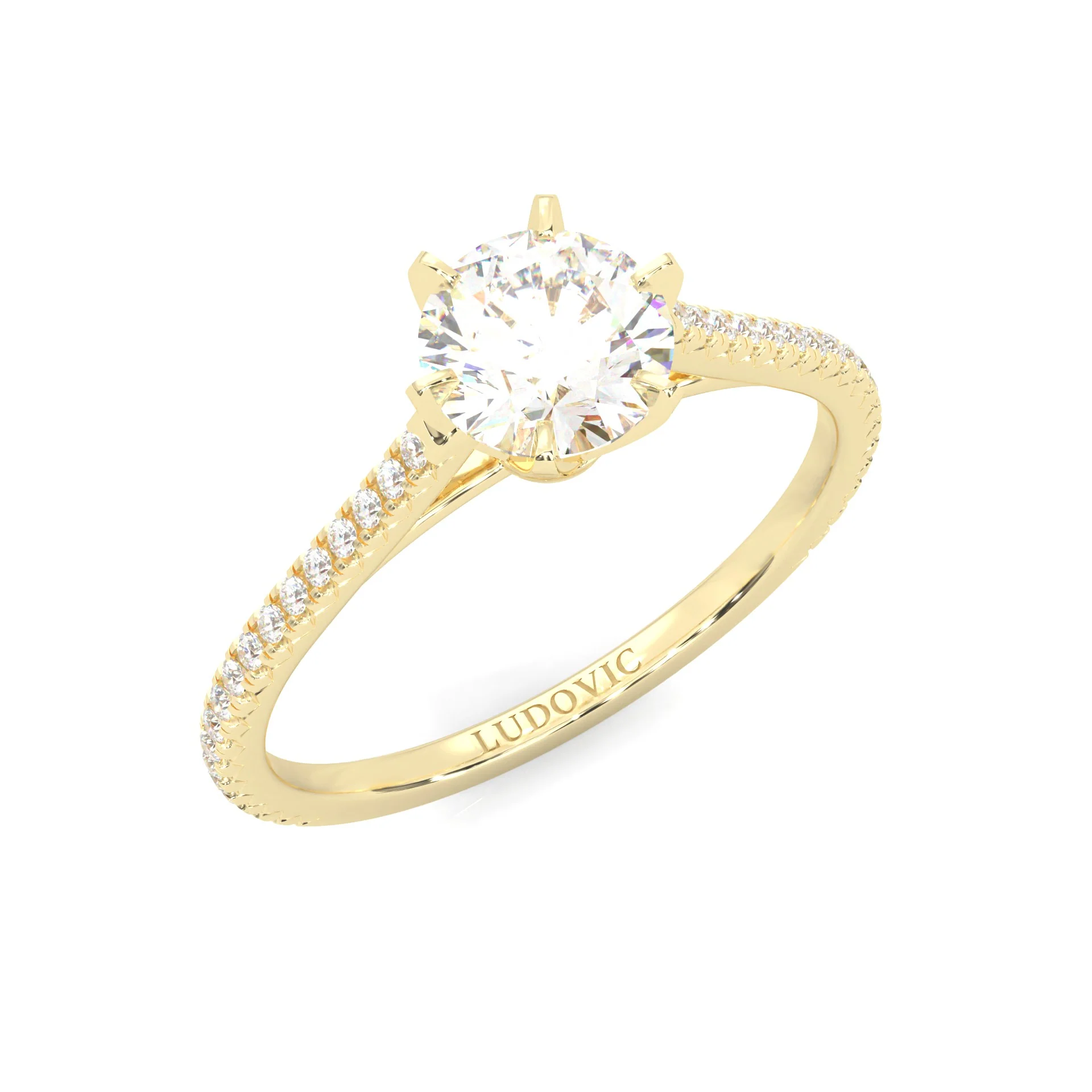 The Luminous II Moissanite Wedding Set (14k Solid Yellow Gold) - Image 14