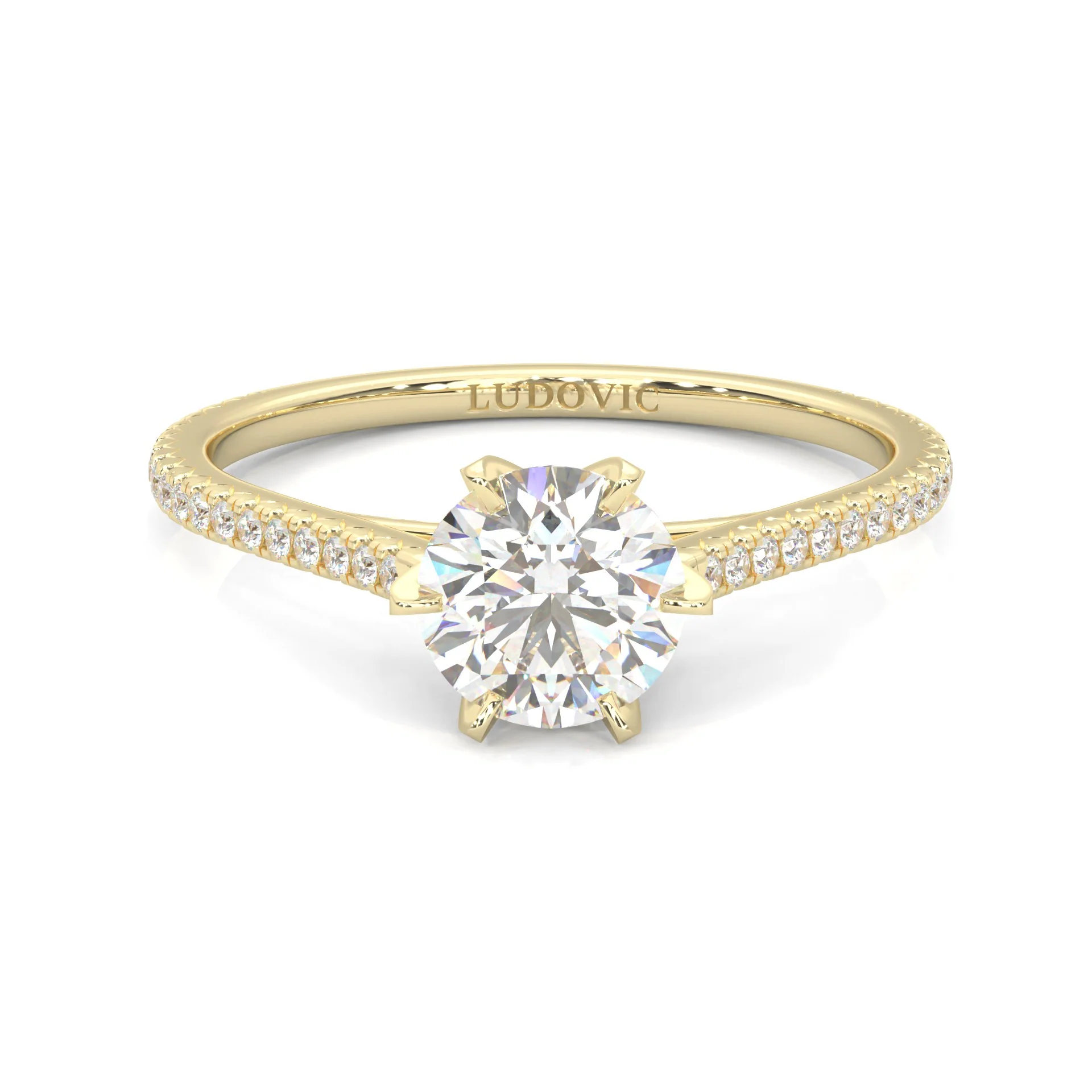 The Luminous II Moissanite Wedding Set (14k Solid Yellow Gold) - Image 9