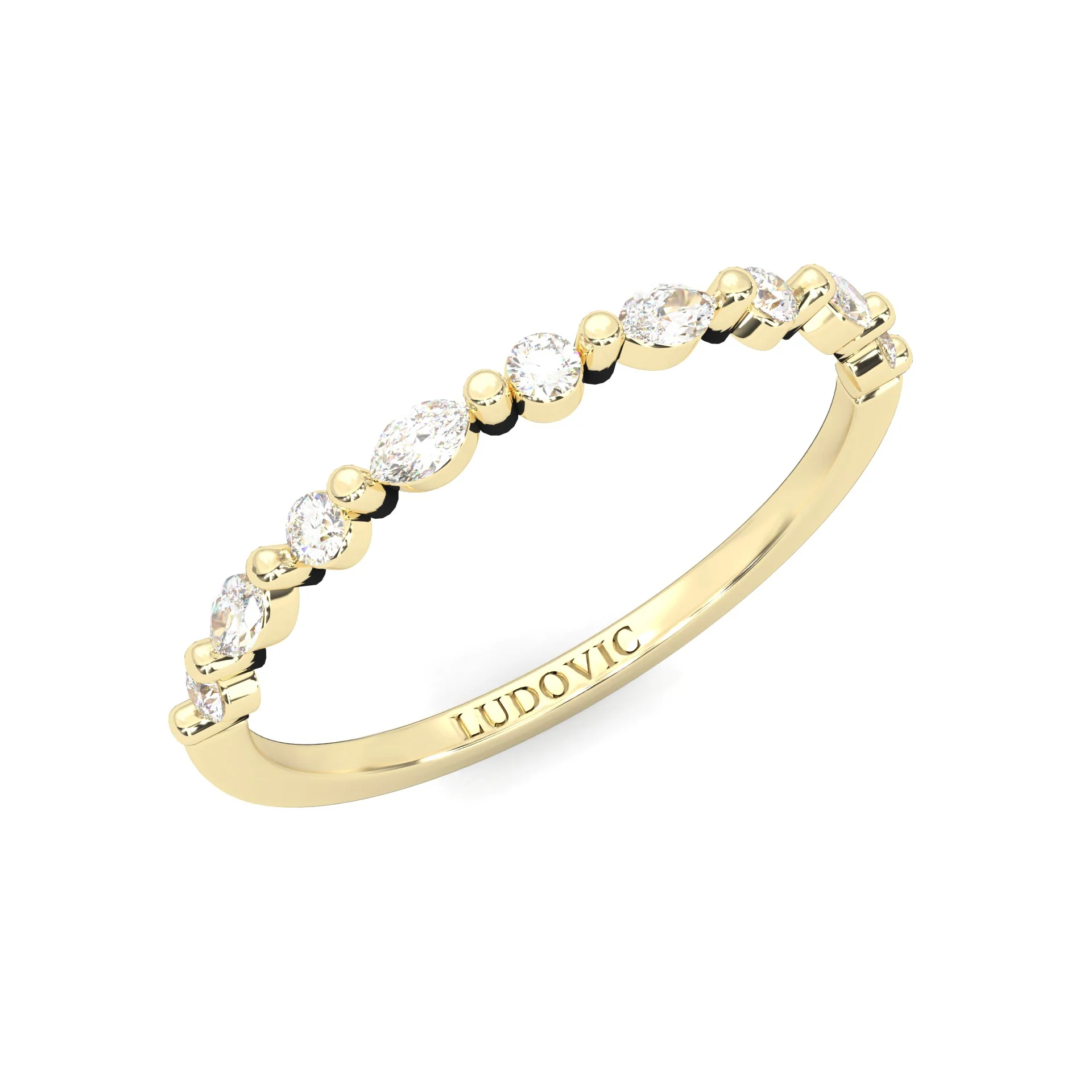 The Luminous Moissanite Wedding Band ( Yellow Gold ) - Image 6