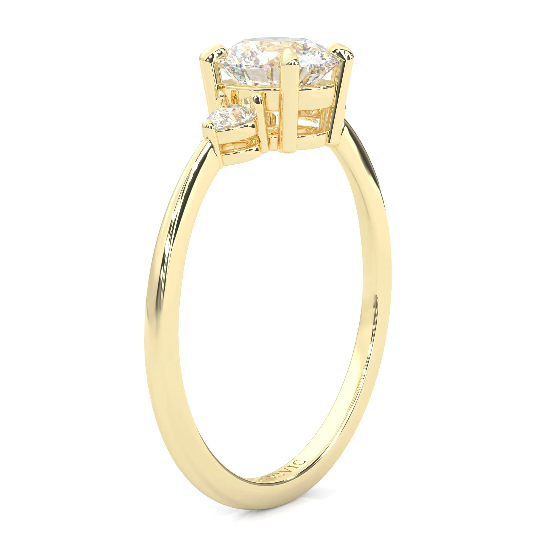 The Luminous Moissanite Wedding Set ( Yellow Gold ) - Image 13