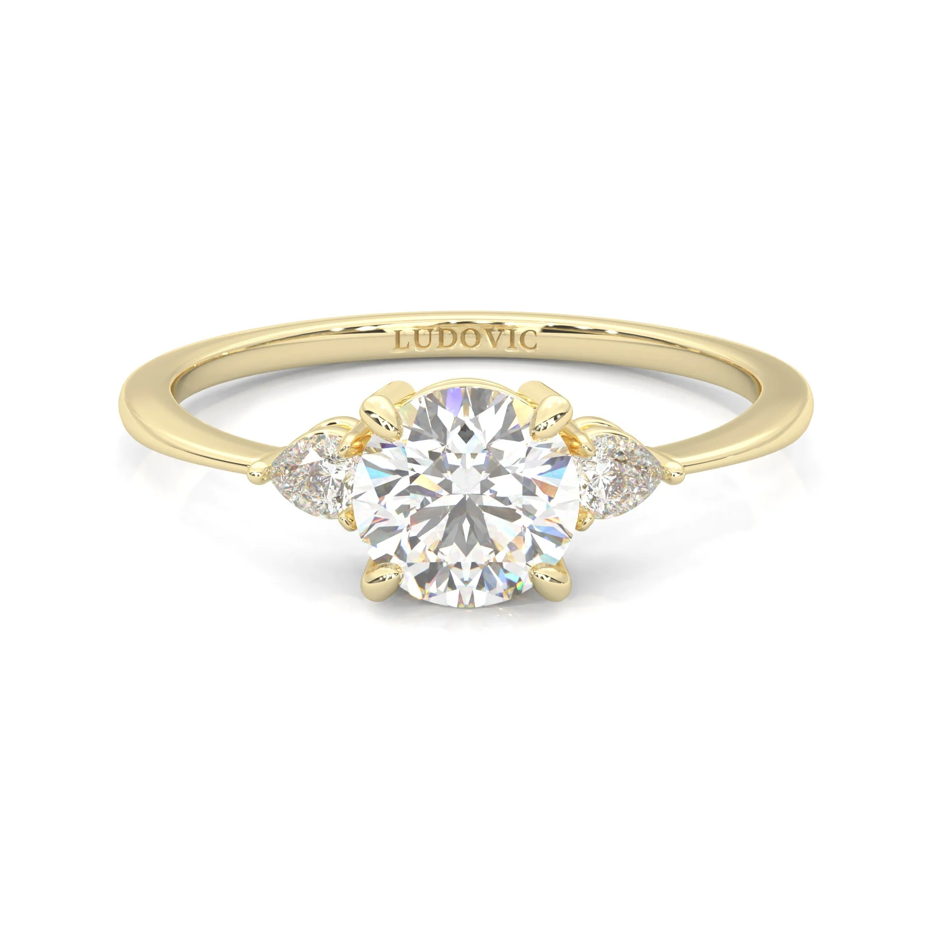The Luminous Moissanite Wedding Set ( Yellow Gold ) - Image 9