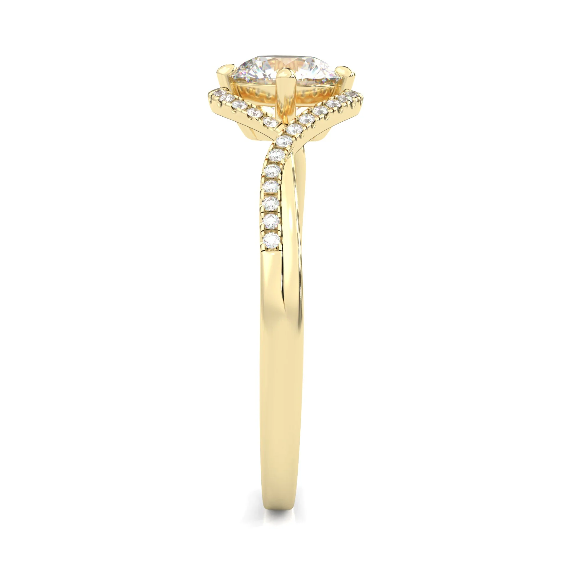 The Onyx Poem Moissanite Engagement Ring ( Yellow Gold 14K ) - Image 3