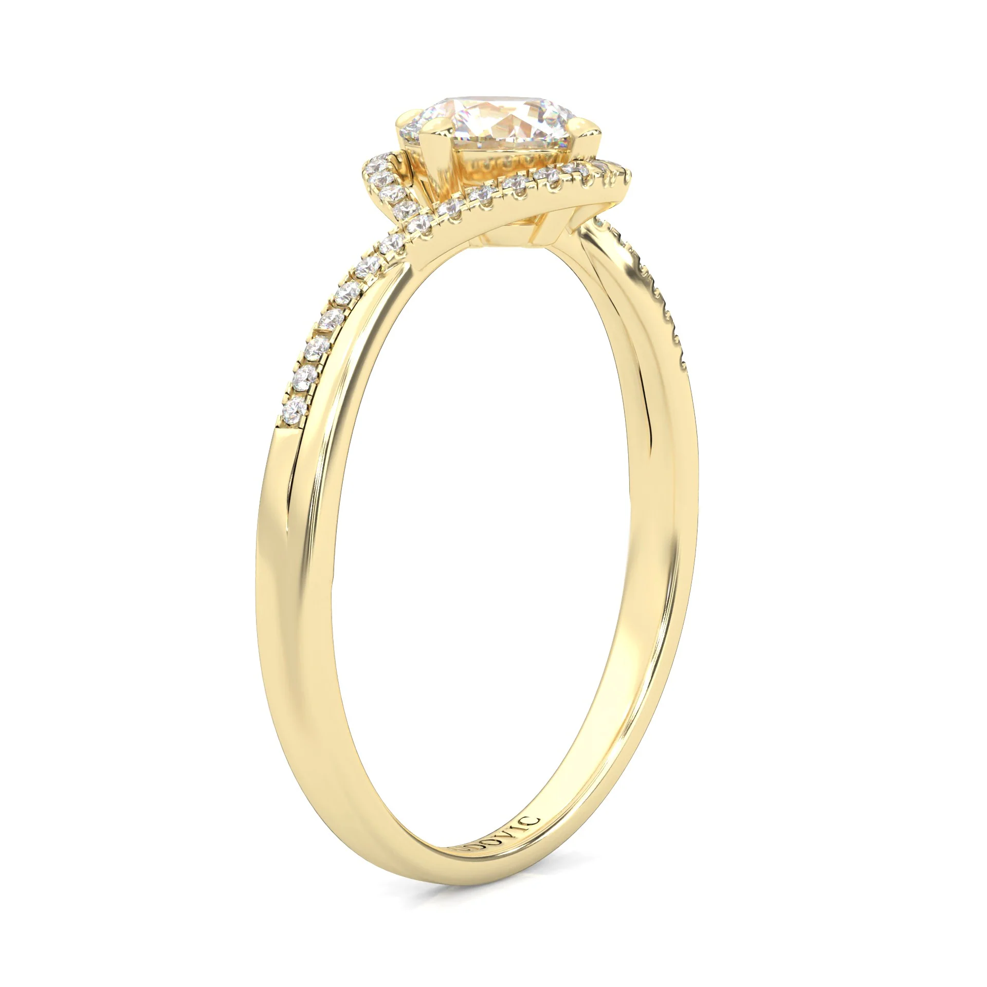 The Onyx Poem Moissanite Engagement Ring ( Yellow Gold 14K ) - Image 4