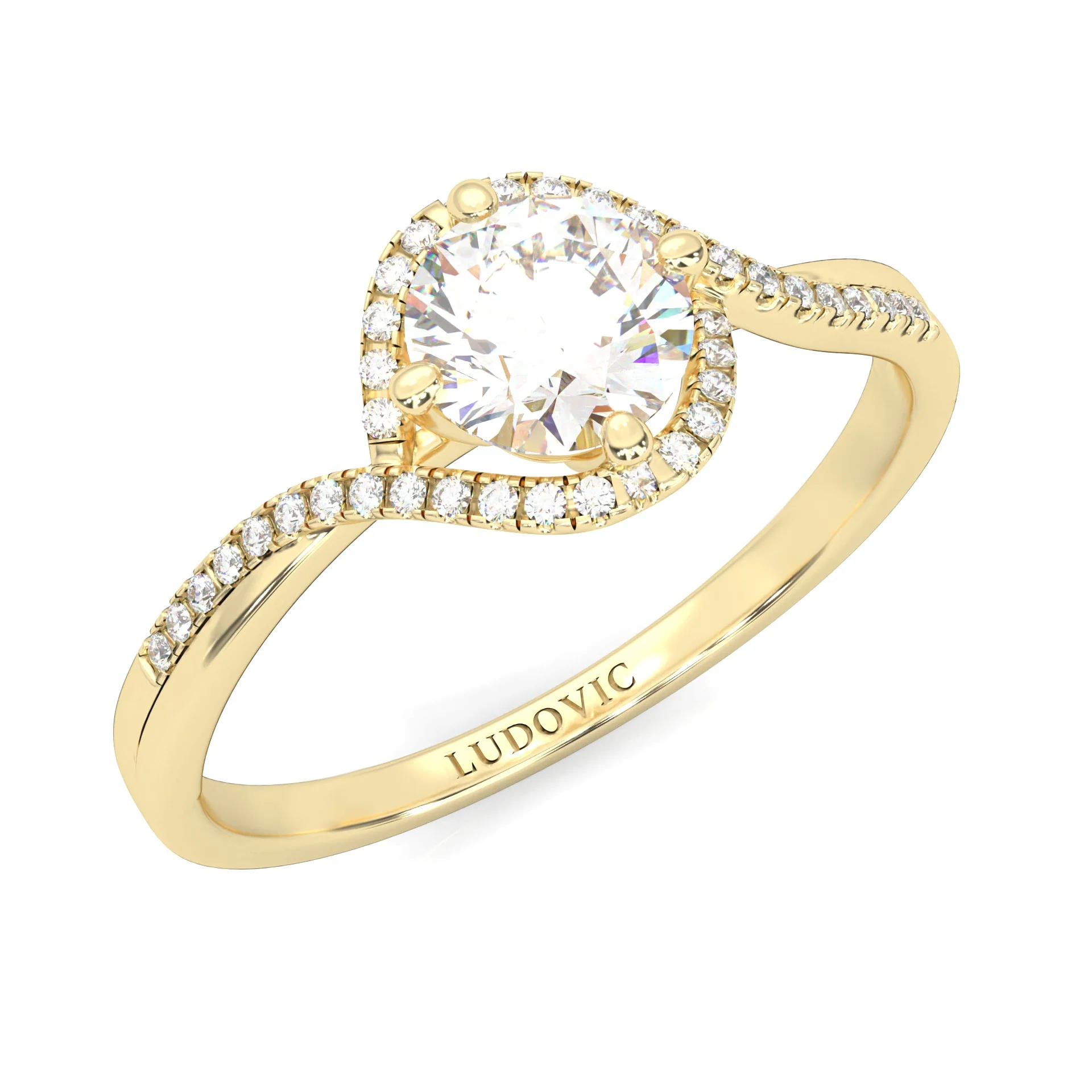 The Onyx Poem Moissanite Engagement Ring ( Yellow Gold 14K ) - Image 6
