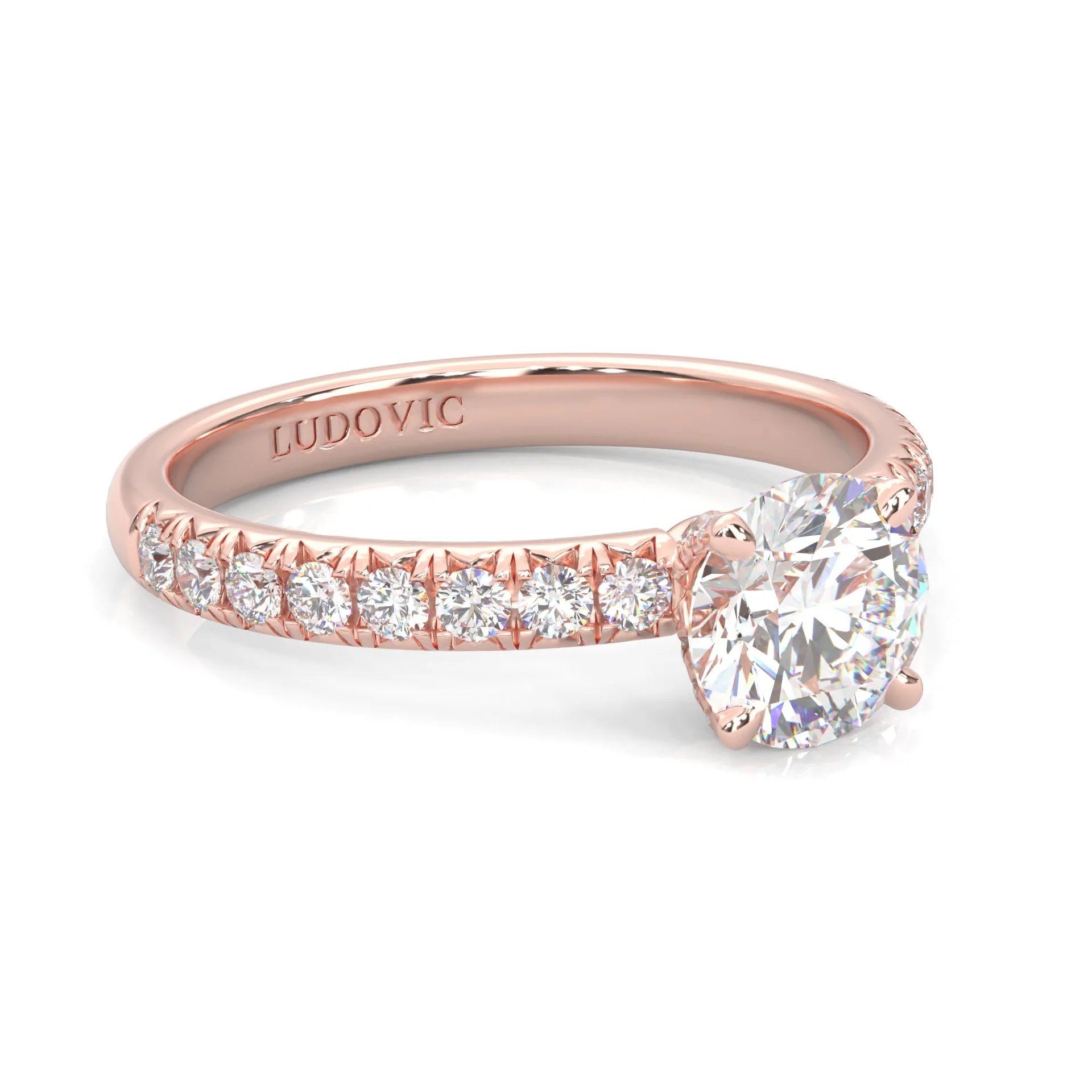 The Precious Vow Pin Moissanite Engagement Ring ( Rose Gold 14K ) - Image 3