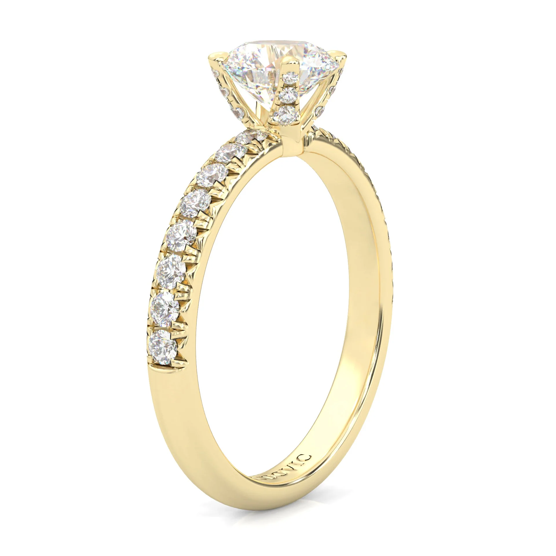 The Precious Vow Pin Moissanite Engagement Ring ( Yellow Gold 14K ) - Image 4