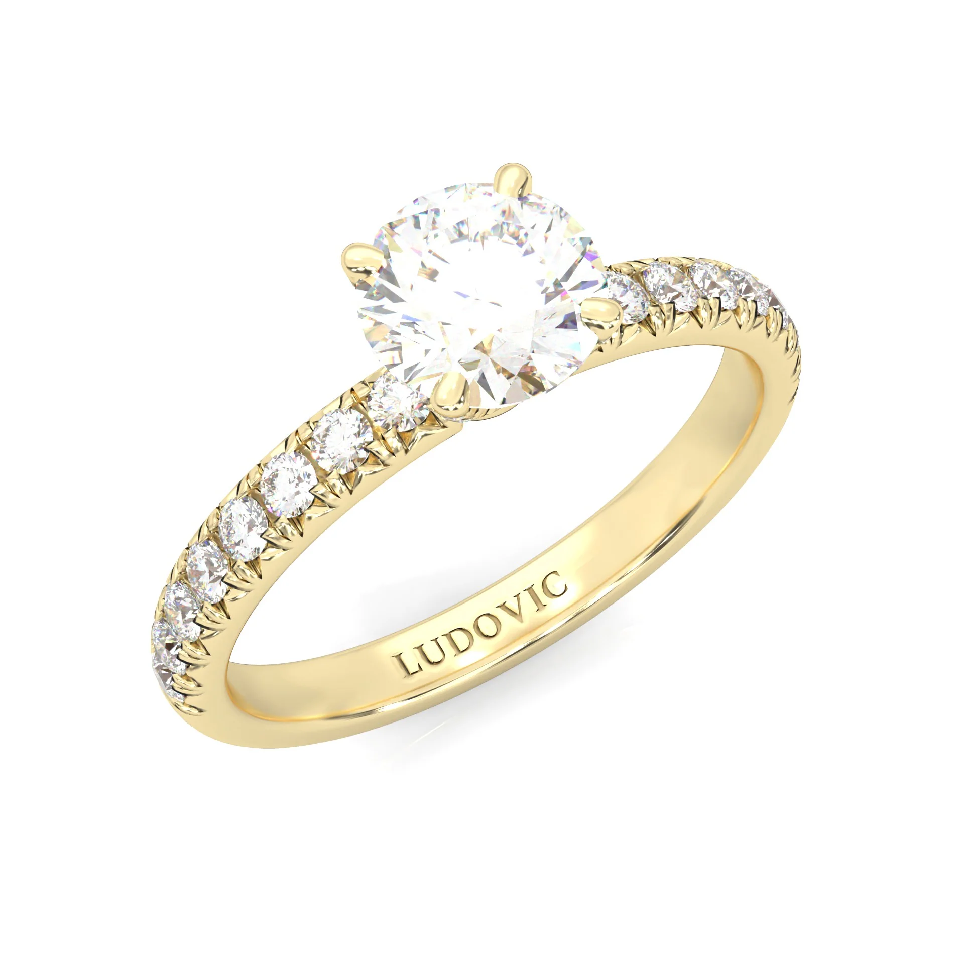 The Precious Vow Pin Moissanite Engagement Ring ( Yellow Gold 14K ) - Image 6