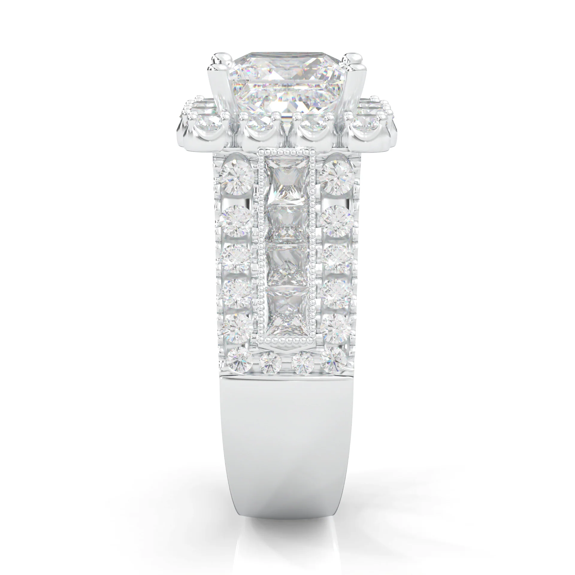 The Princess Halo Cluster Cocktail Ring (14k Solid Gold) - Image 5