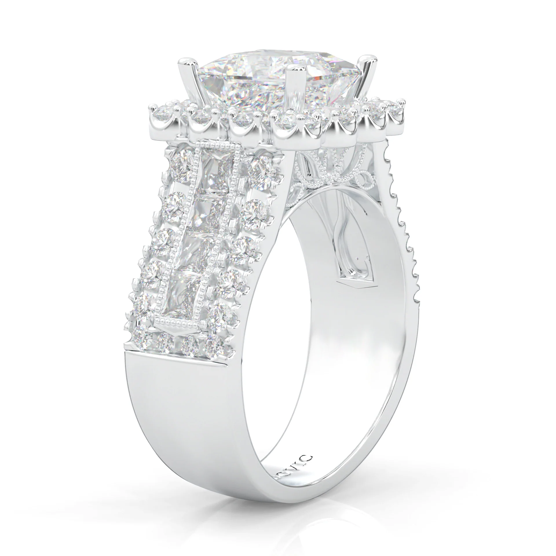 The Princess Halo Cluster Cocktail Ring (14k Solid Gold) - Image 6