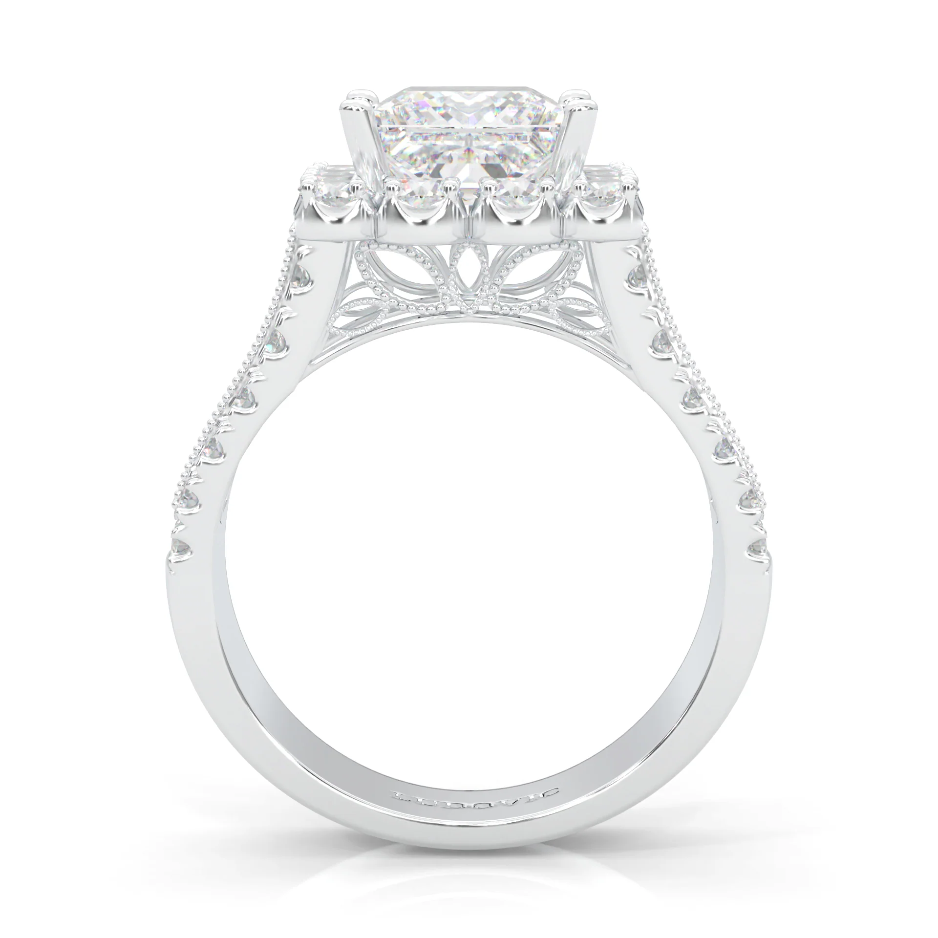 The Princess Halo Cluster Cocktail Ring (14k Solid Gold) - Image 7
