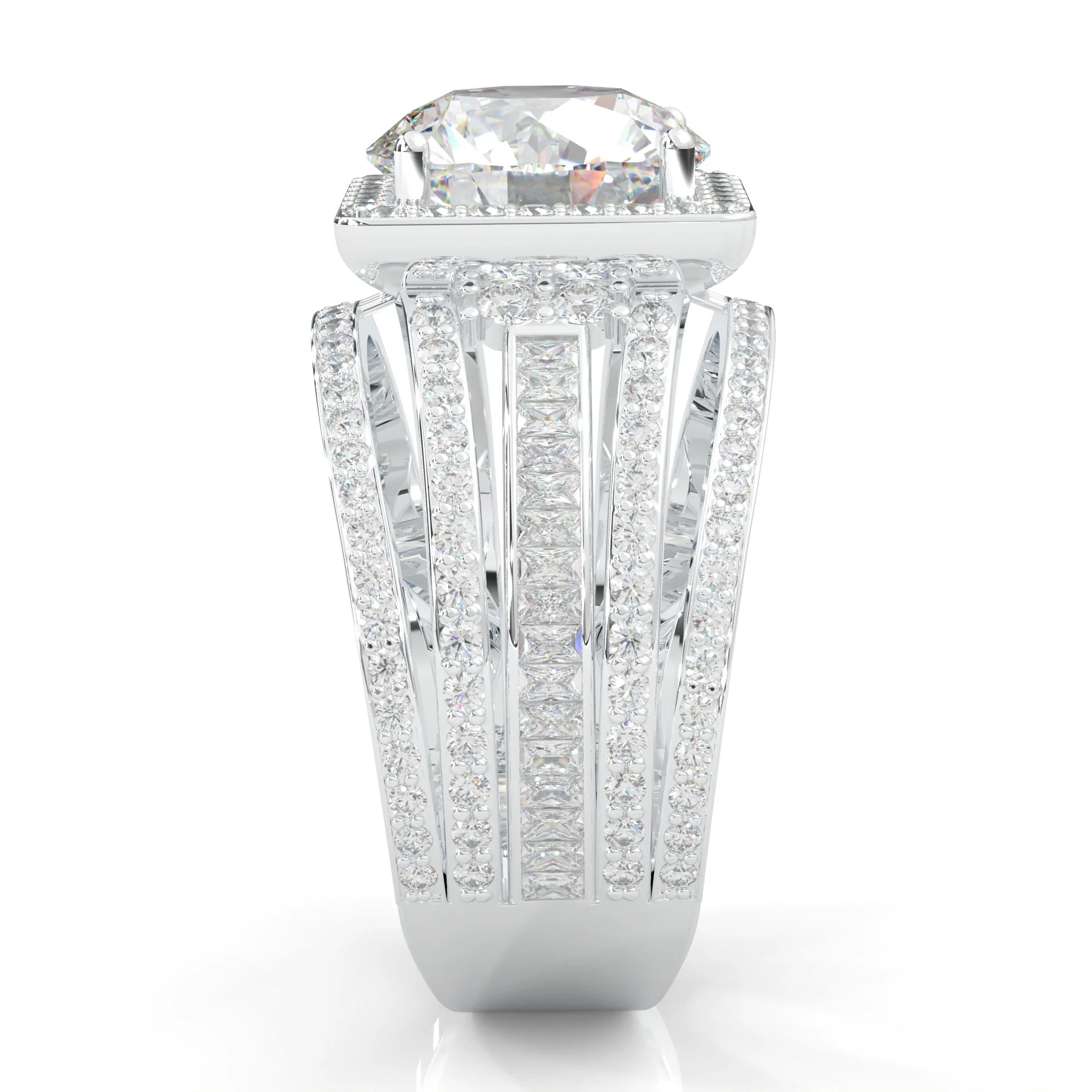 The Quad Halo Moissanite Cocktail Ring (14k Solid Gold) - Image 3