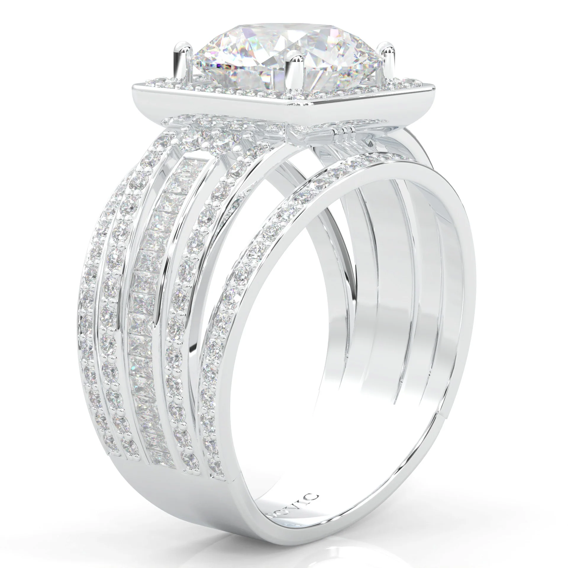 The Quad Halo Moissanite Cocktail Ring (14k Solid Gold) - Image 6