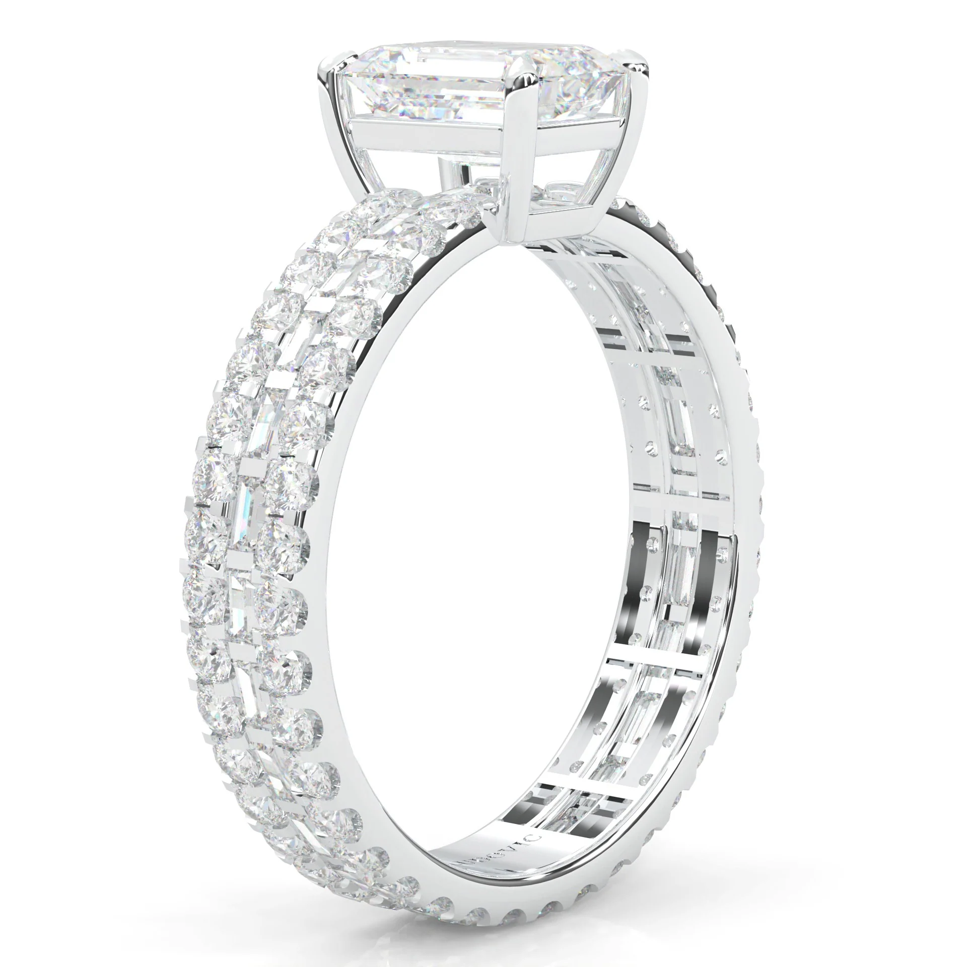 The Royal Emerald Cut Engagement Ring (14k Solid Gold) - Image 3