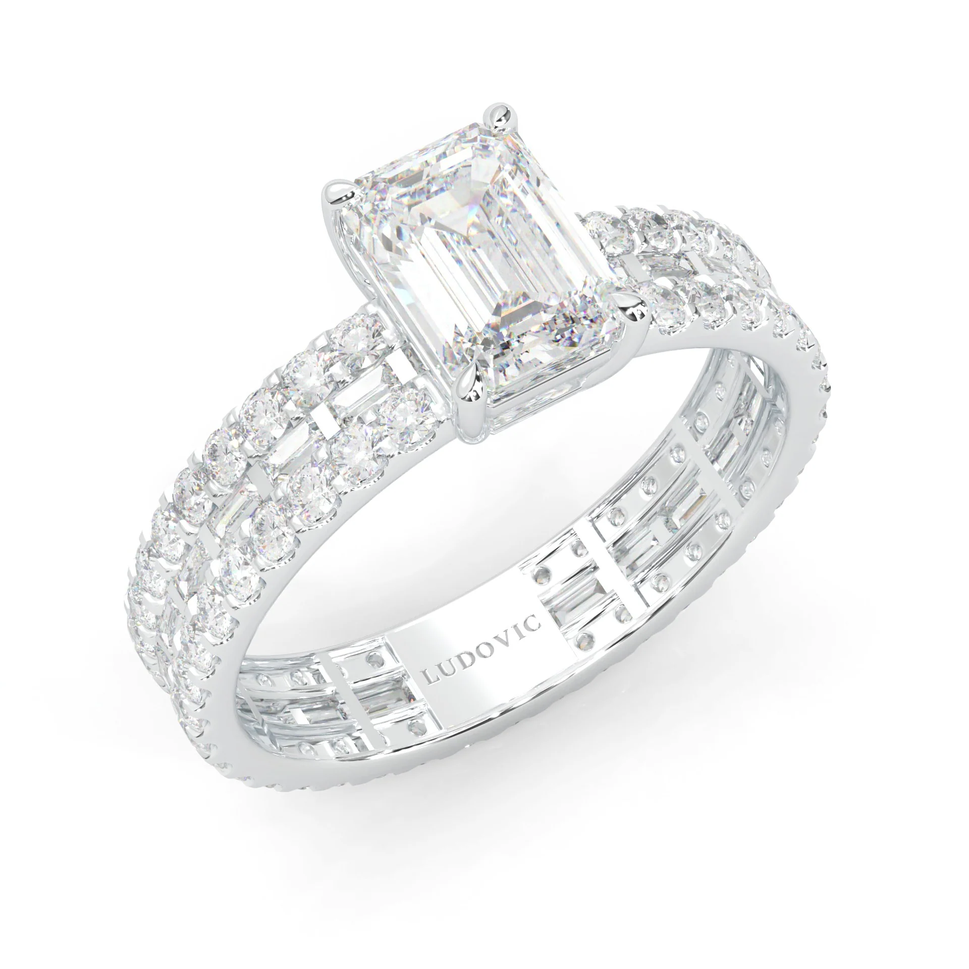 The Royal Emerald Cut Engagement Ring (14k Solid Gold) - Image 6