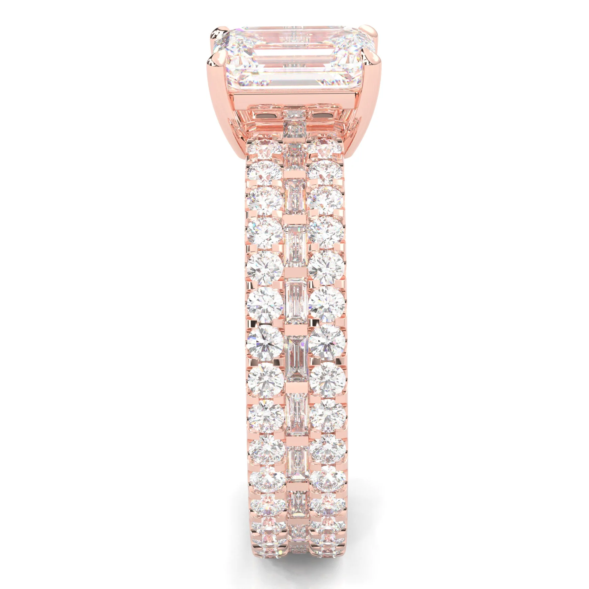 The Royal Emerald Cut Engagement Ring ( Rose Gold 14k) - Image 4