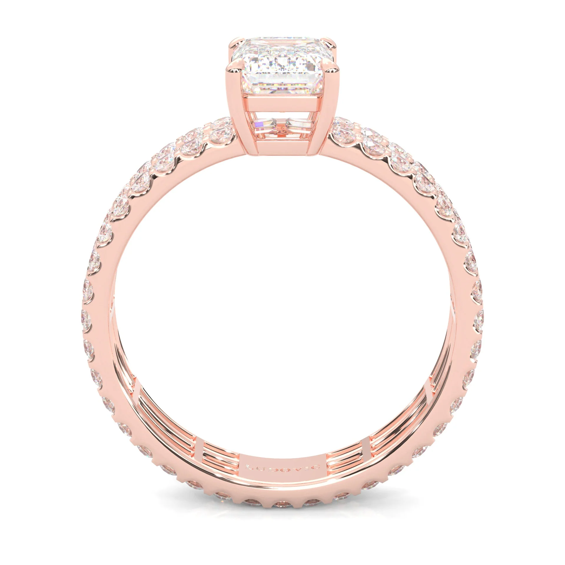 The Royal Emerald Cut Engagement Ring ( Rose Gold 14k) - Image 5