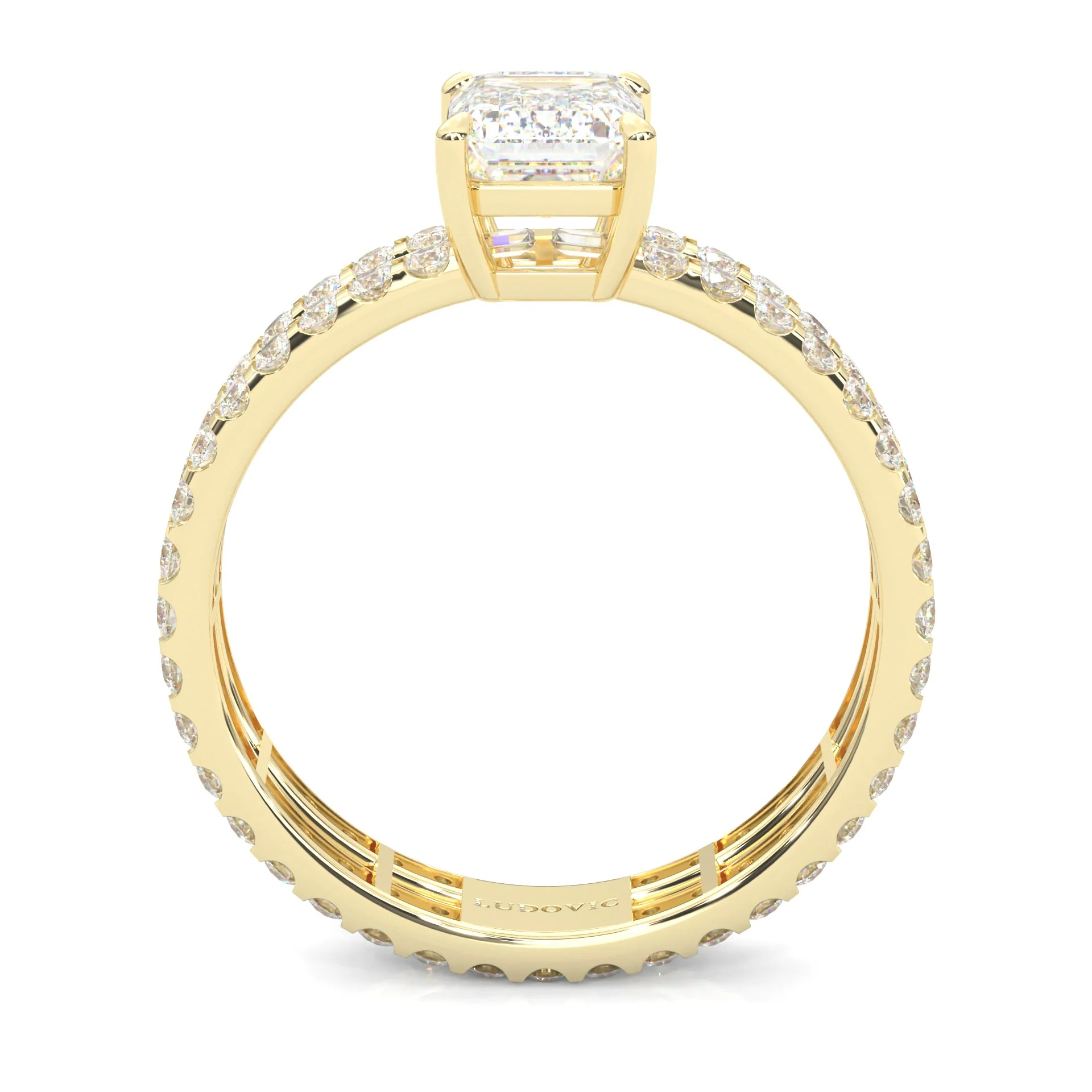 The Royal Emerald Cut Engagement Ring ( Yellow Gold 14k) - Image 5