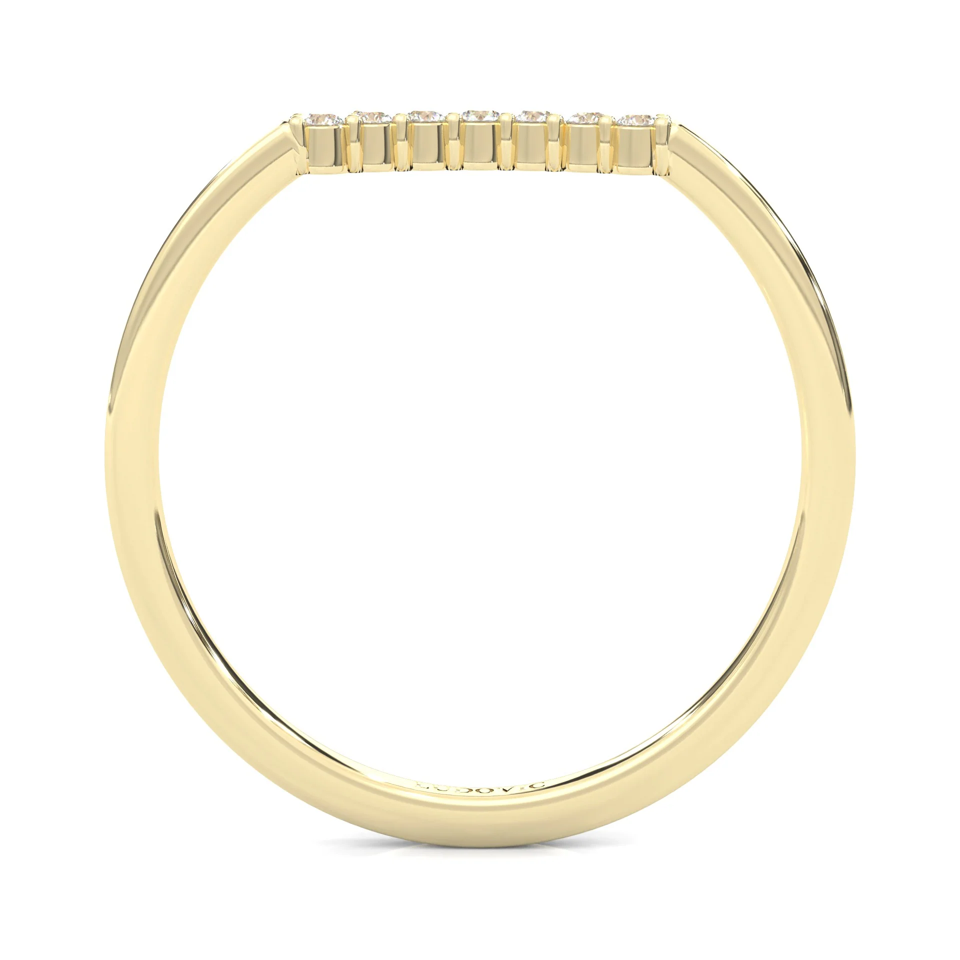The Simple Love Moissanite Wedding Band ( Yellow Gold ) - Image 5
