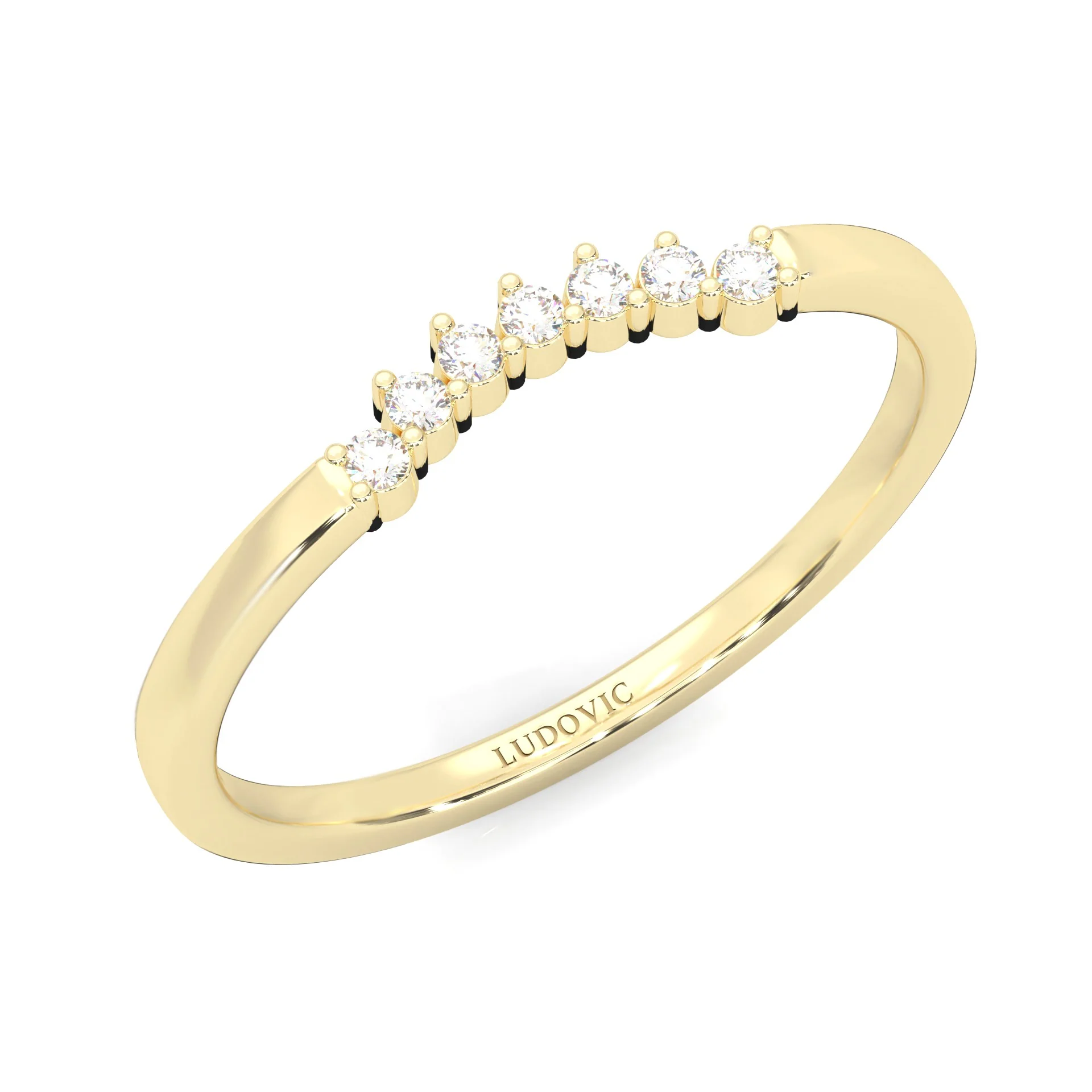 The Simple Love Moissanite Wedding Band ( Yellow Gold ) - Image 6