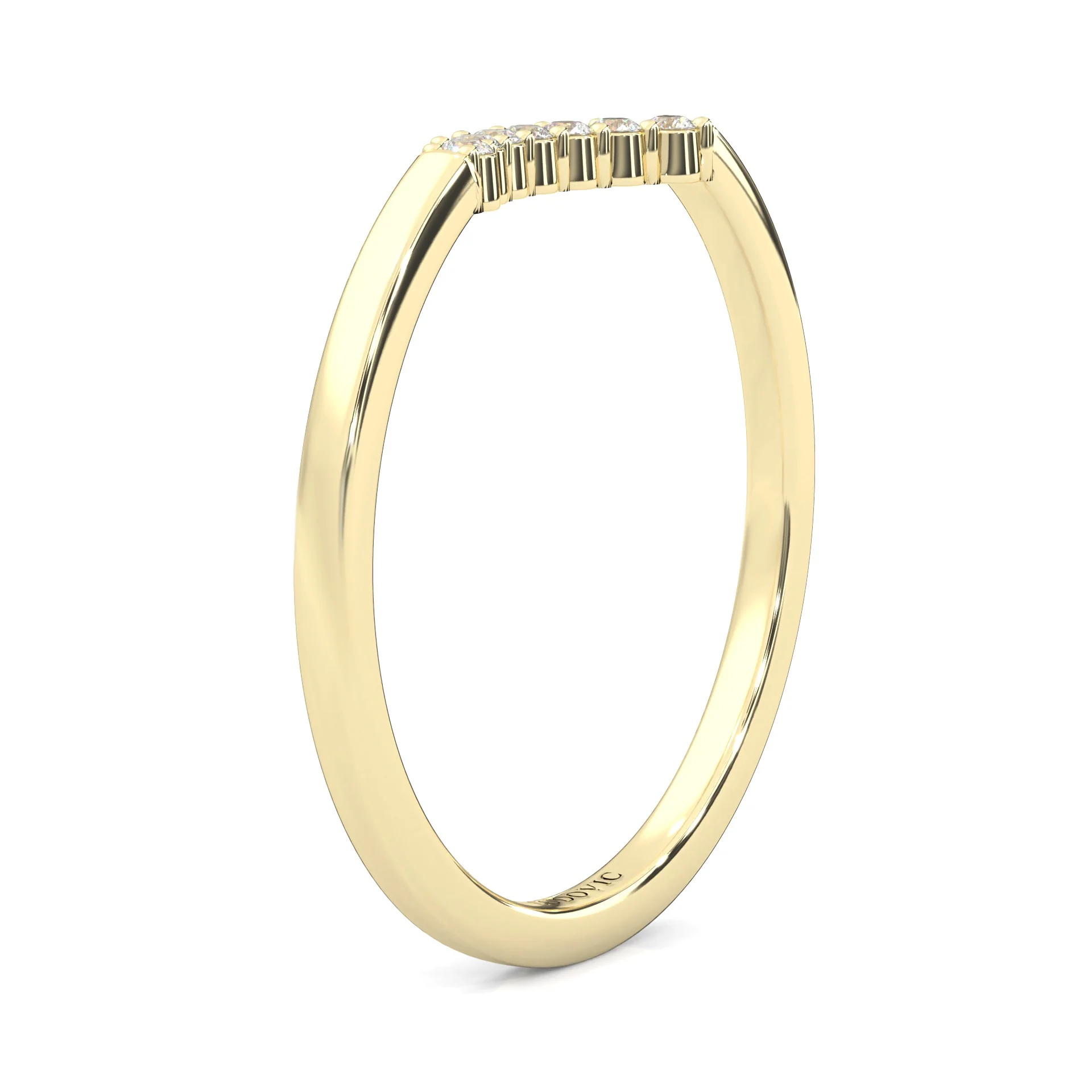 The Simple Love Moissanite Wedding Set ( Yellow Gold ) - Image 12