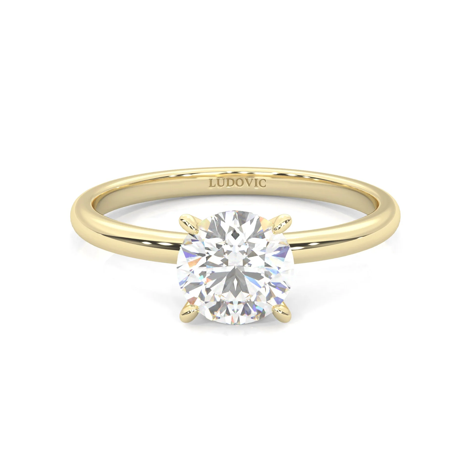 The Simple Love Moissanite Wedding Set ( Yellow Gold ) - Image 3