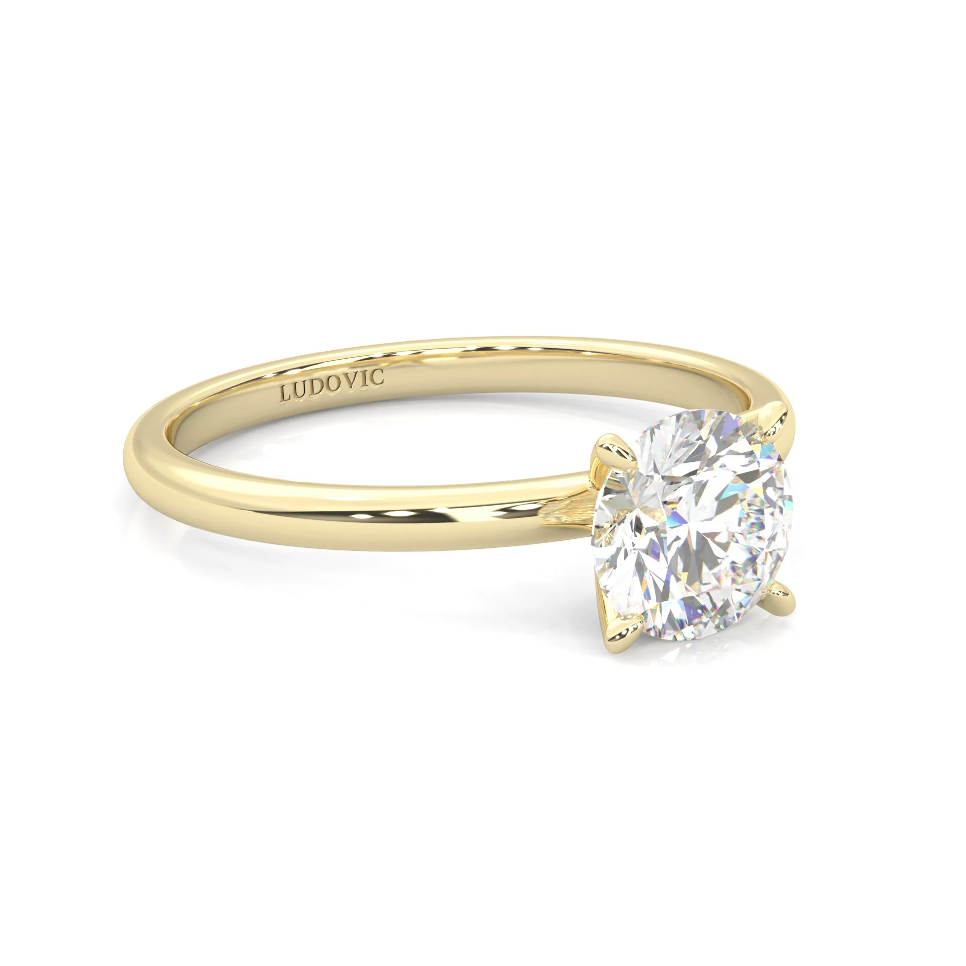 The Simple Love Moissanite Wedding Set ( Yellow Gold ) - Image 4