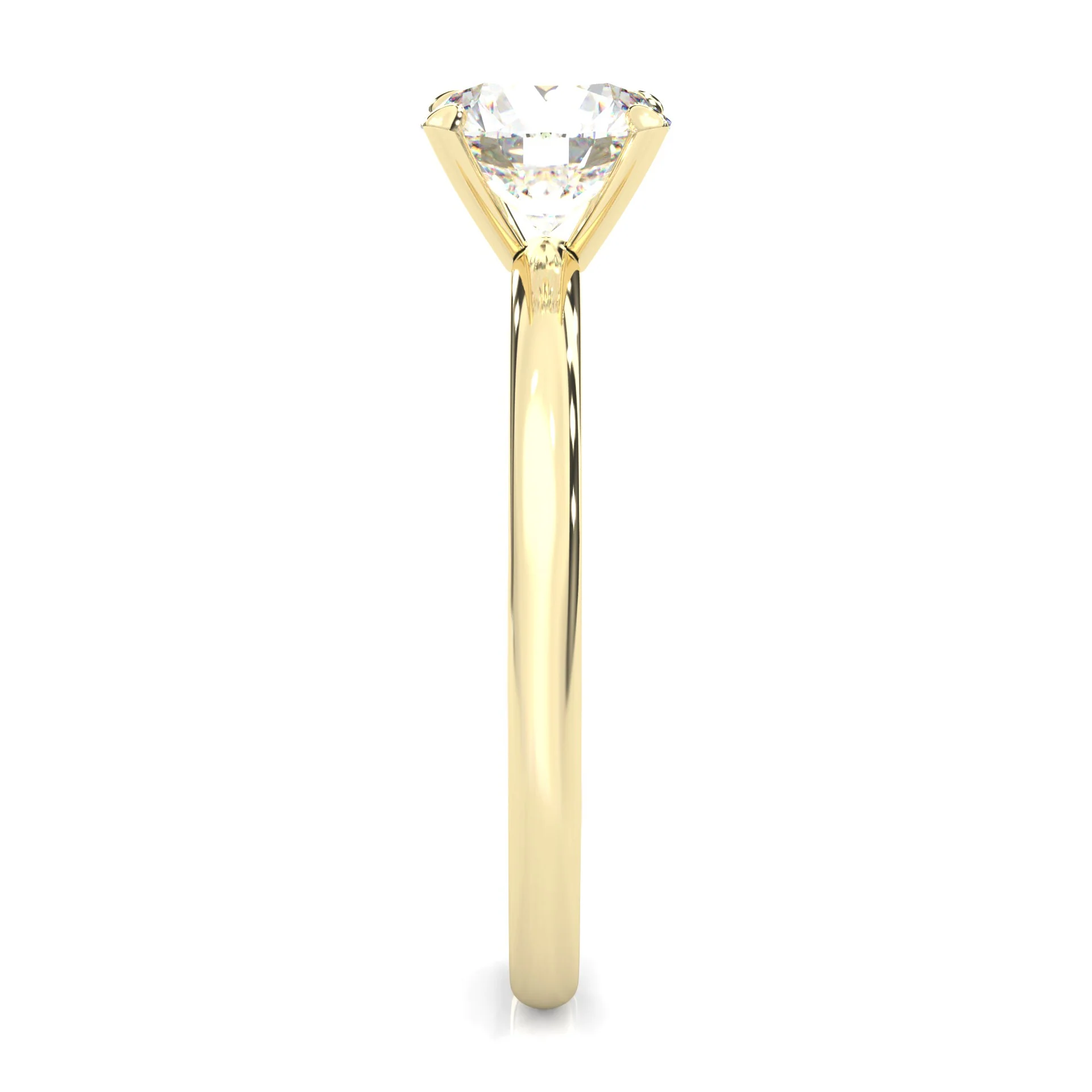 The Simple Love Moissanite Wedding Set ( Yellow Gold ) - Image 5