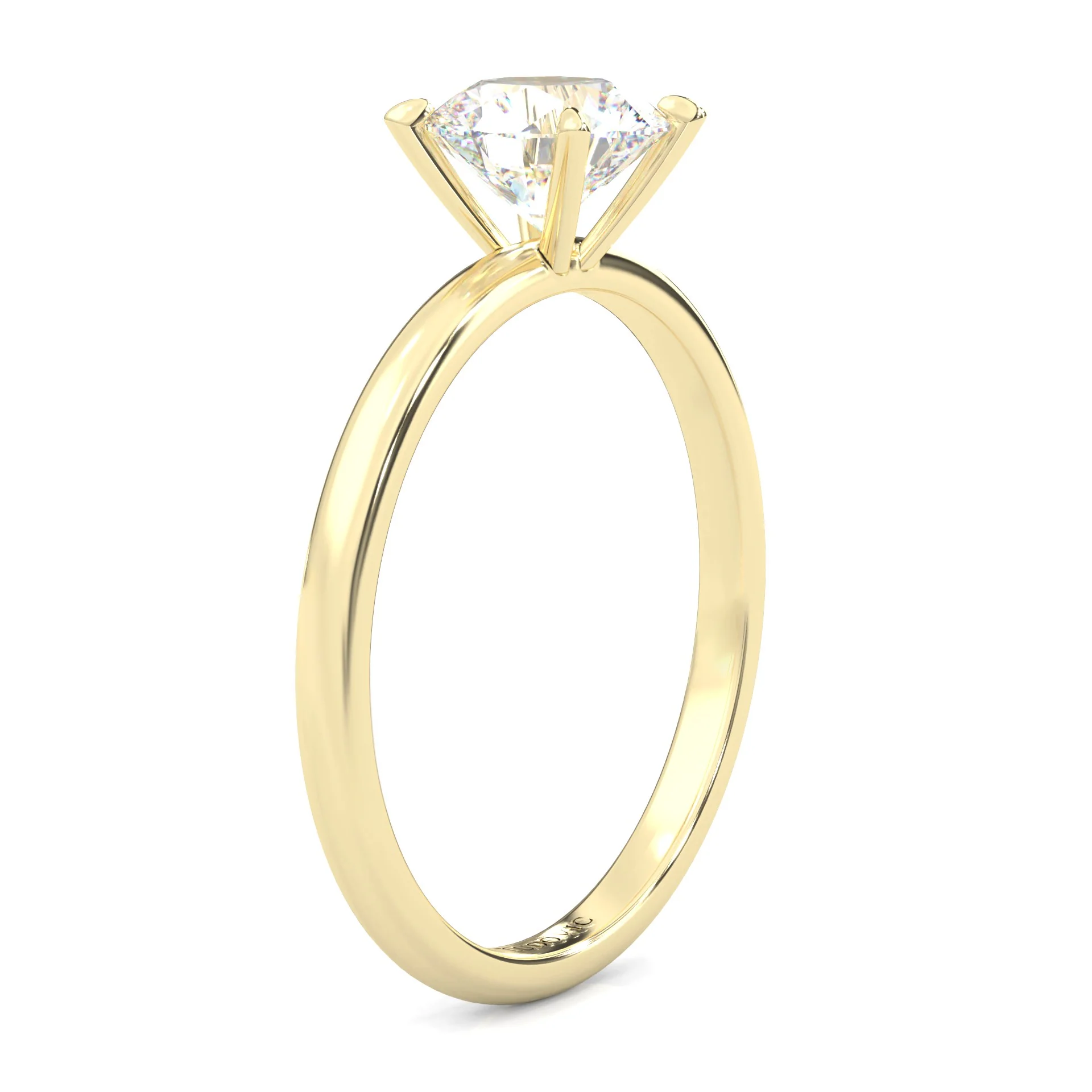 The Simple Love Moissanite Wedding Set ( Yellow Gold ) - Image 6