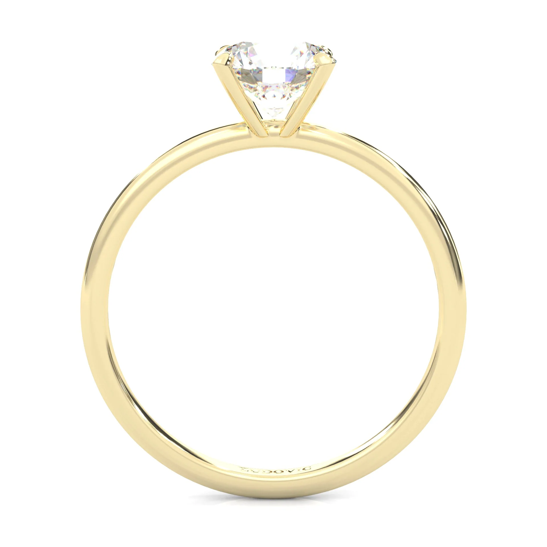The Simple Love Moissanite Wedding Set ( Yellow Gold ) - Image 7